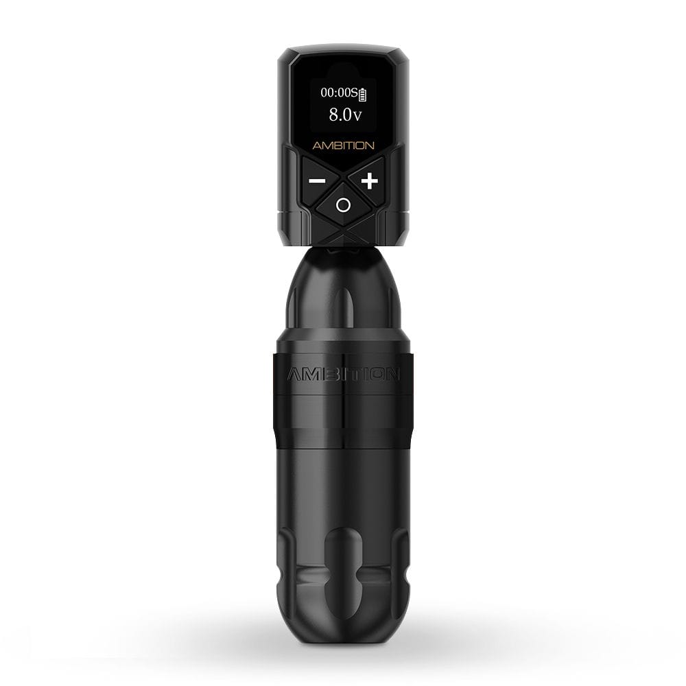 Ambition Shura Rotary Tattoo Machine with Kuark Wireless Tattoo Battery Kit
