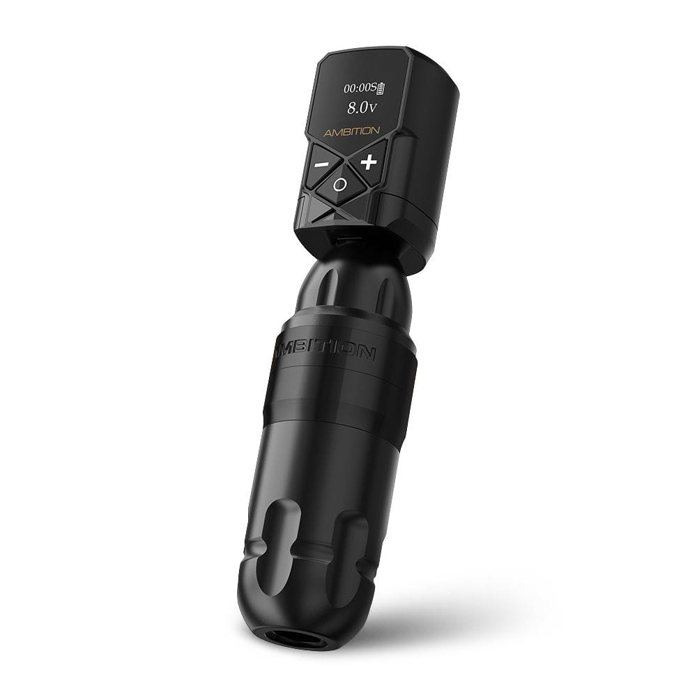 Ambition Shura Rotary Tattoo Machine with Kuark Wireless Tattoo Battery Kit