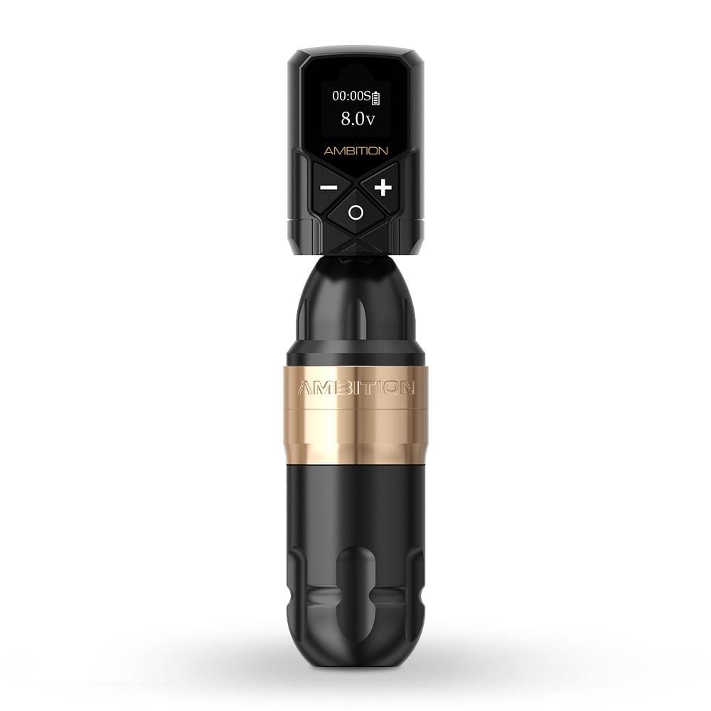 Ambition Shura Rotary Tattoo Machine with Kuark Wireless Tattoo Battery Kit