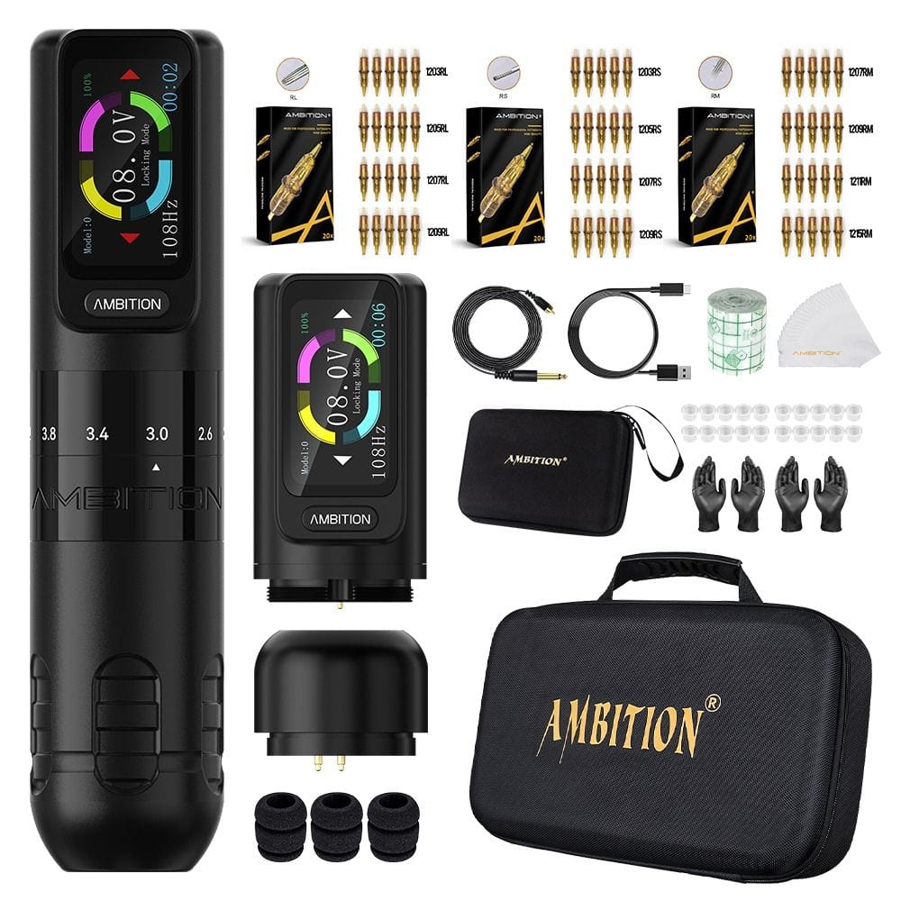 Kit de tatuaje | Máquina de tatuaje inalámbrica Ambition Seher