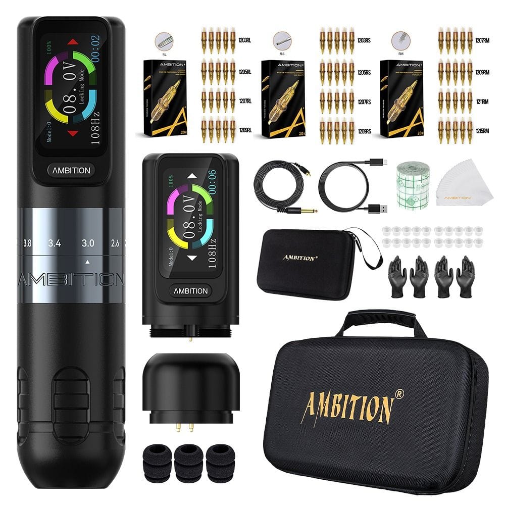 Kit de tatuaje | Máquina de tatuaje inalámbrica Ambition Seher