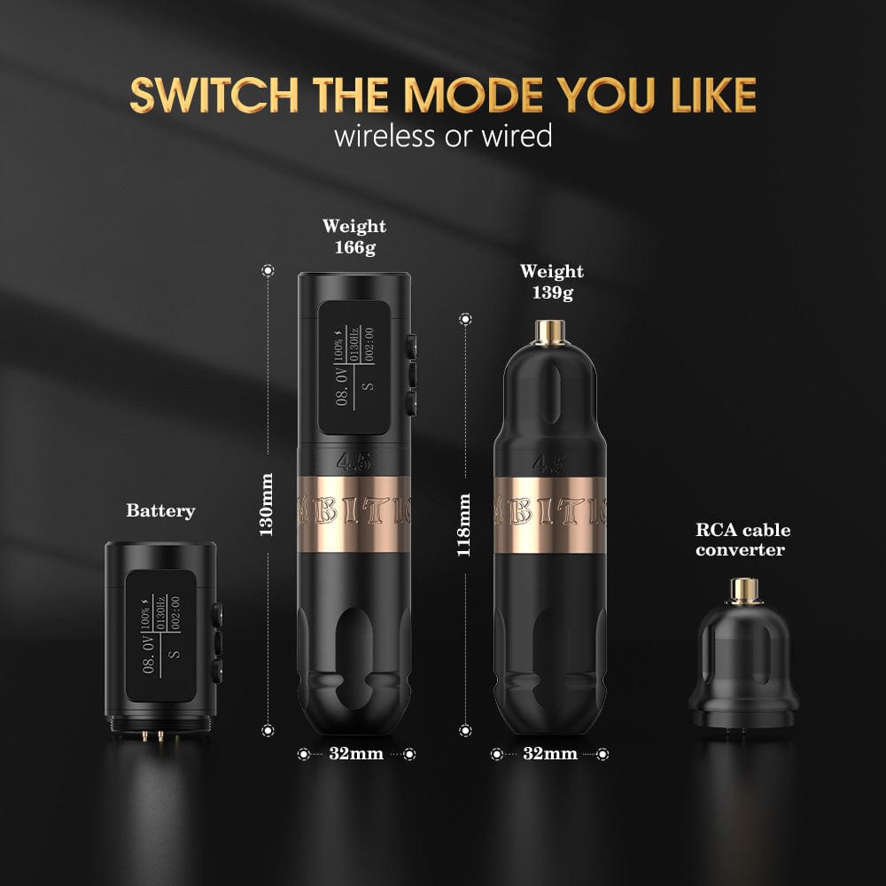 Ambition Vibe Wireless Tattoo Machine With 1800mAh Power LED Digital Display