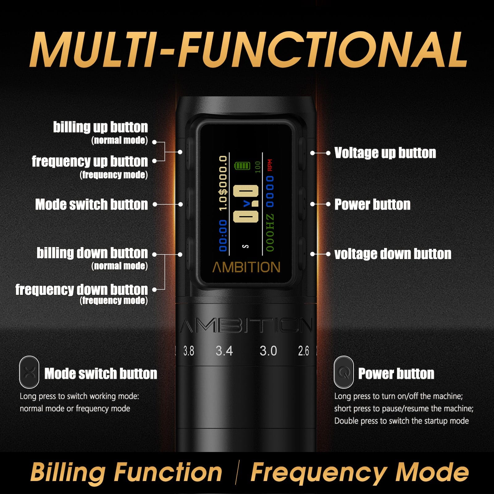 Ambition Paco Wireless Tattoo Pen Machine