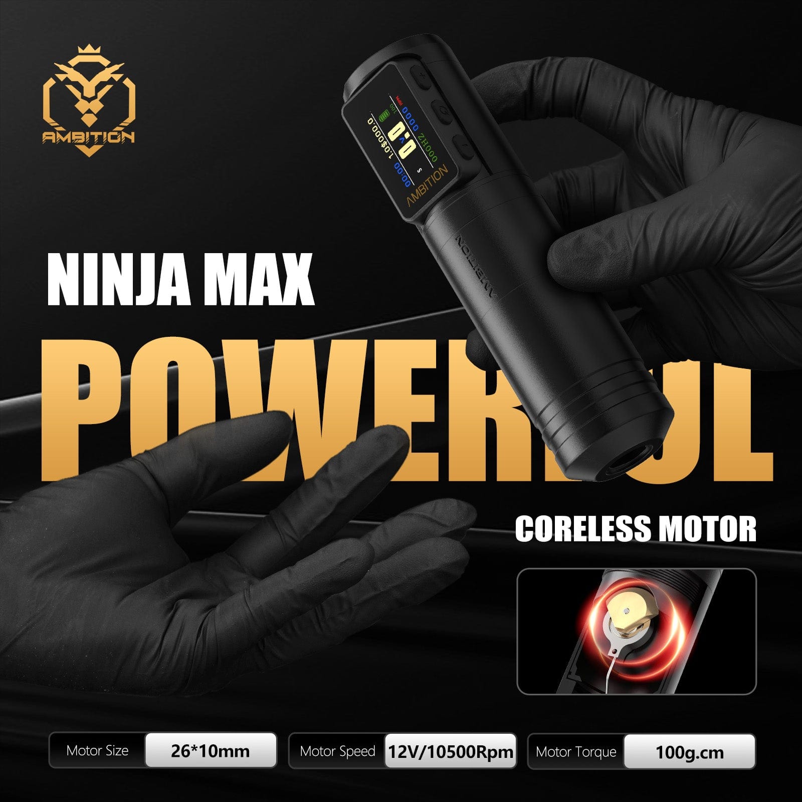 Ambition Ninja Max Wireless Tattoo Pen Machine