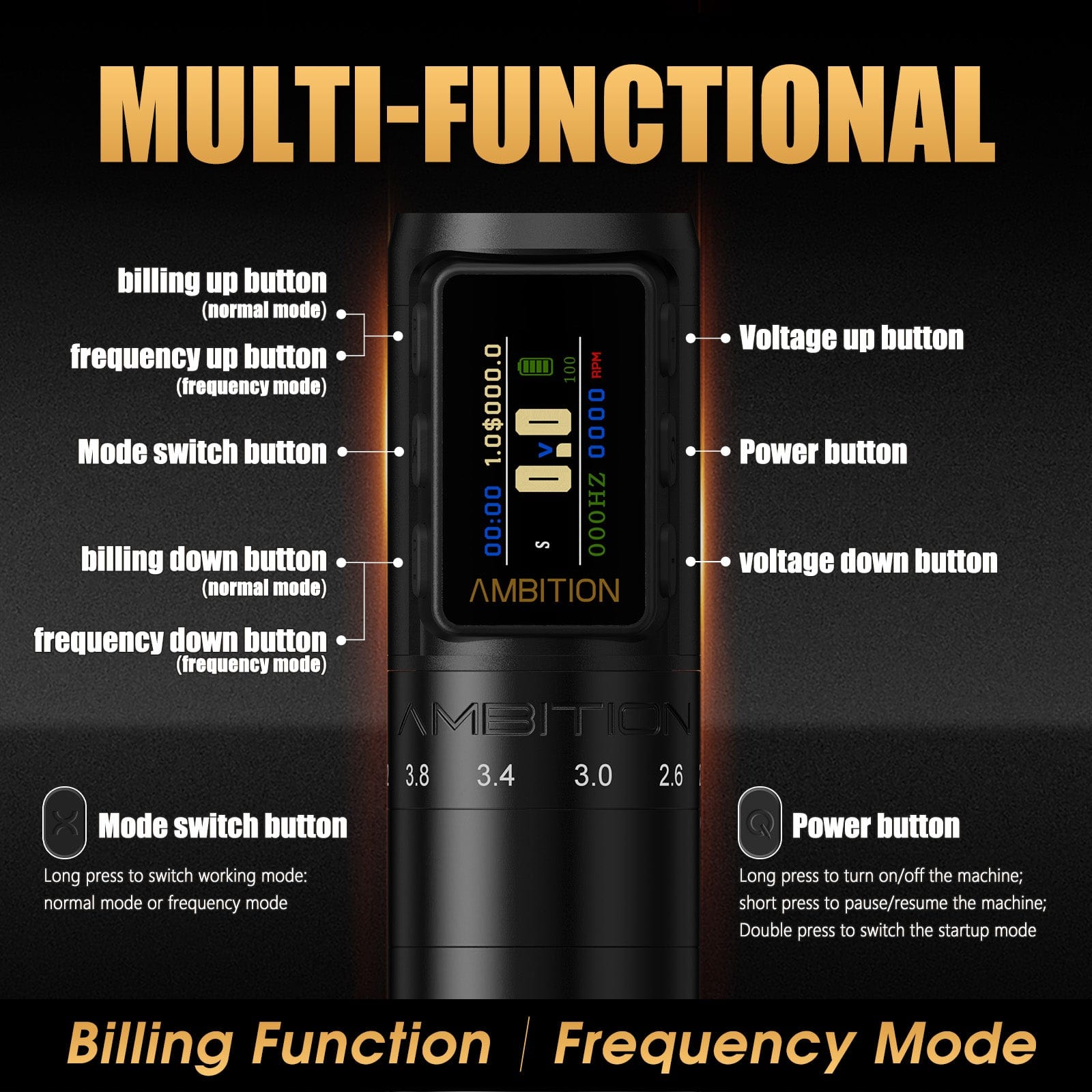 Ambition Ninja Max Wireless Tattoo Pen Machine