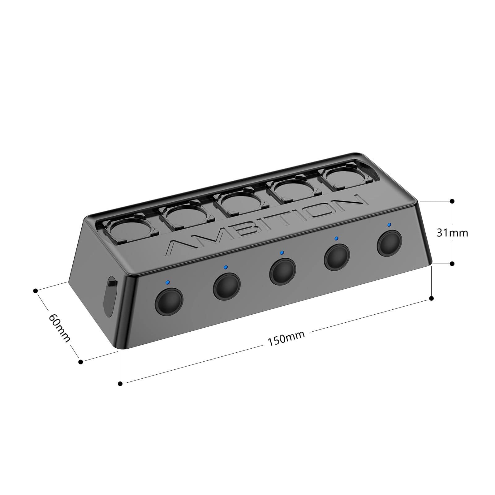 Ambition A1 Tattoo Ink Mixer with 12 Color Cups, 200 Mixing Sticks 5 Independent switches 2400 mAh Power Supply