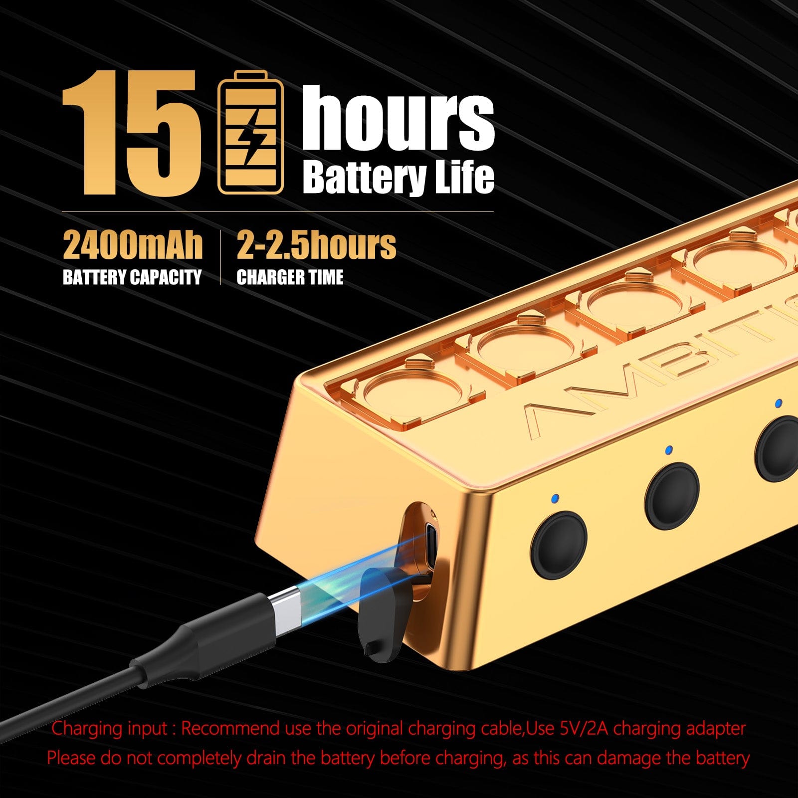 Ambition A1 Tattoo Ink Mixer with 12 Color Cups, 200 Mixing Sticks 5 Independent switches 2400 mAh Power Supply