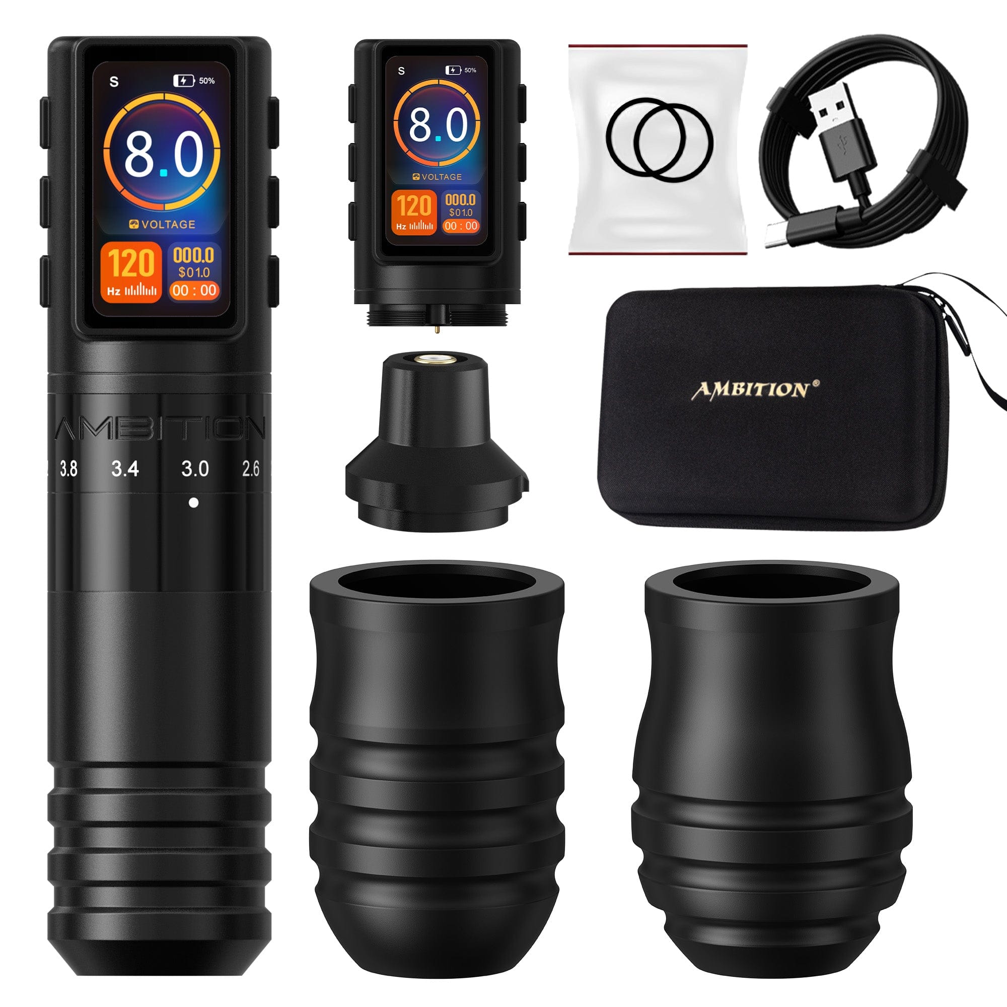 Ambition Paco Wireless Tattoo Pen Machine Adjustable Stroke 2.2-4.2mm