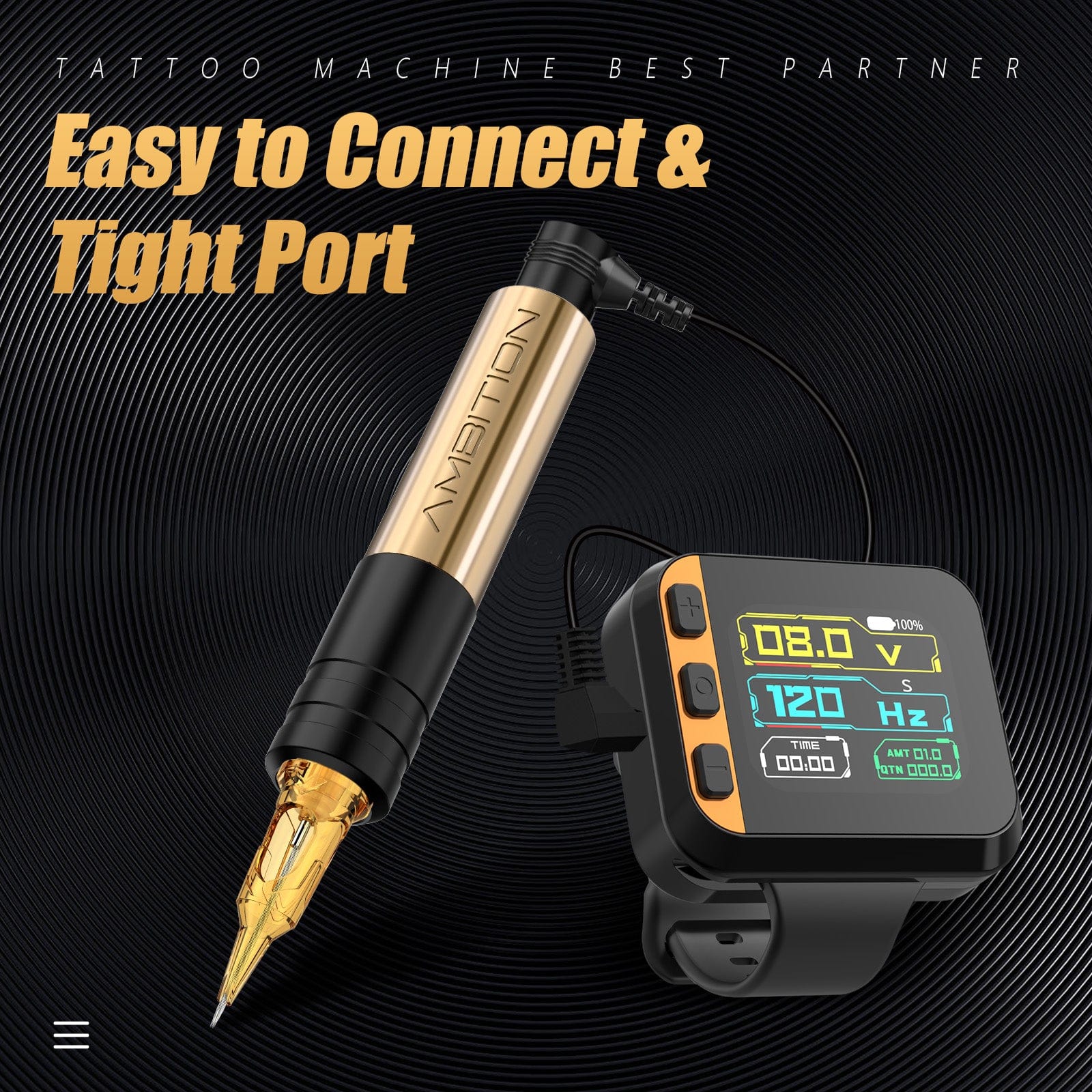 Ambition S2 Touch Screen Tattoo Battery Wristband Supply