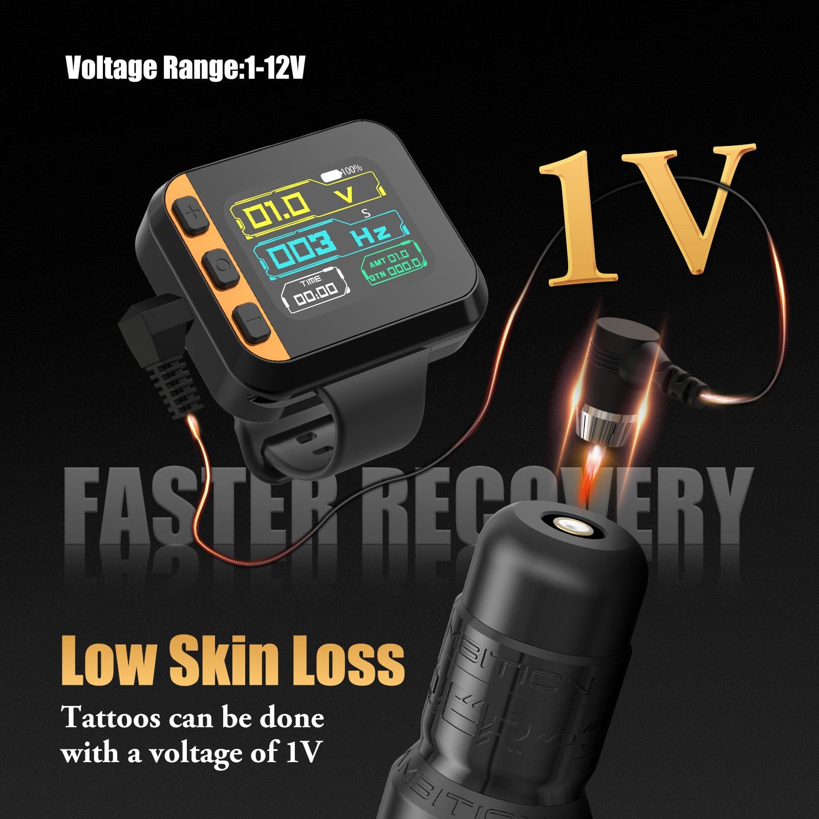 Ambition S2 Touch Screen Tattoo Battery Wristband Supply