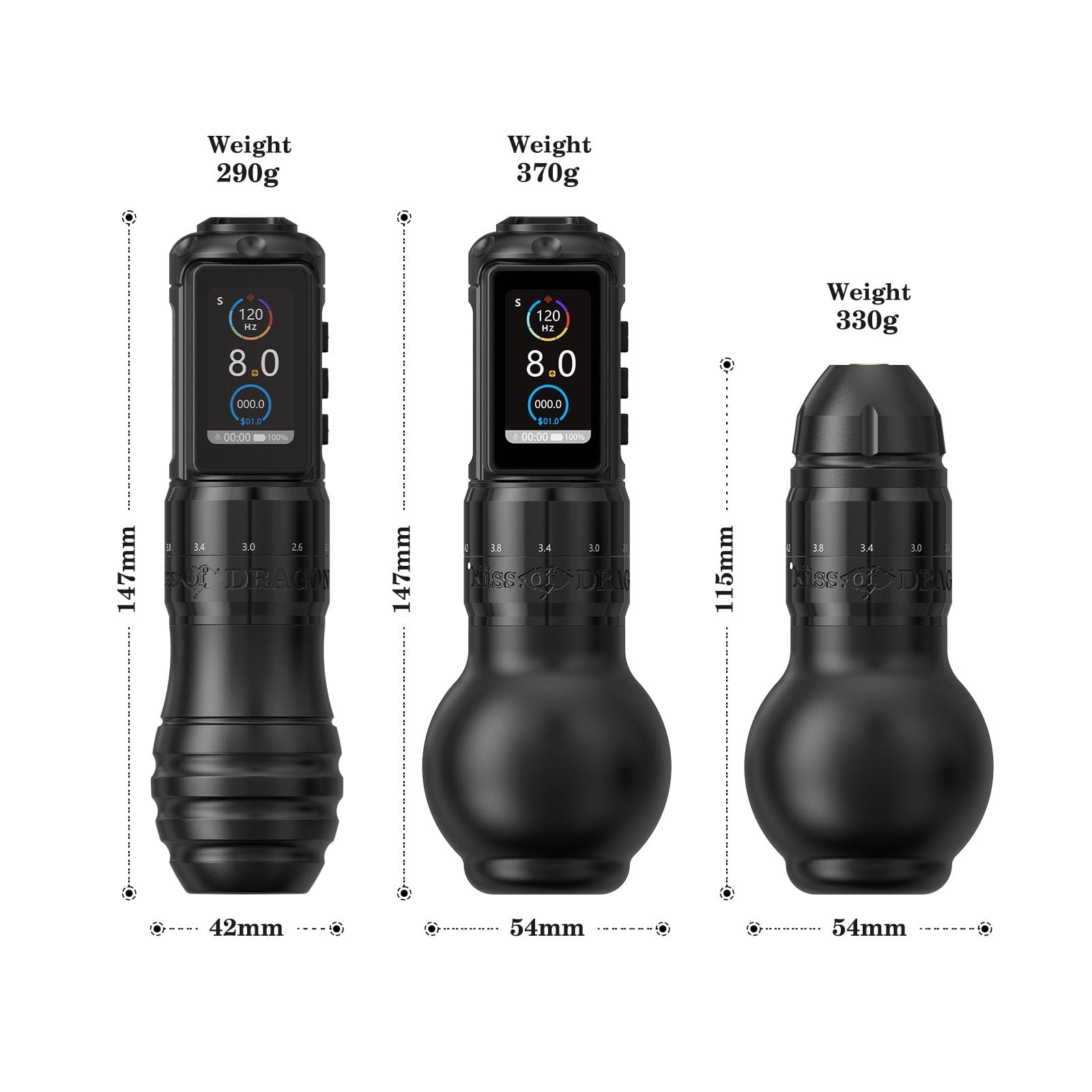 Ambition Traveler T2 Wireless Tattoo Pen Machine with 6 Strokes Length 2.2mm-4.2mm