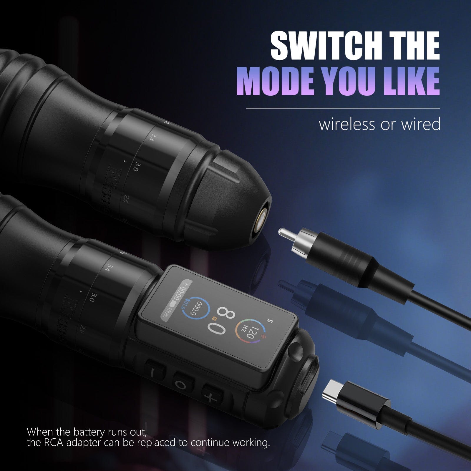 Ambition Traveler T2 Wireless Tattoo Pen Machine with 6 Strokes Length 2.2mm-4.2mm