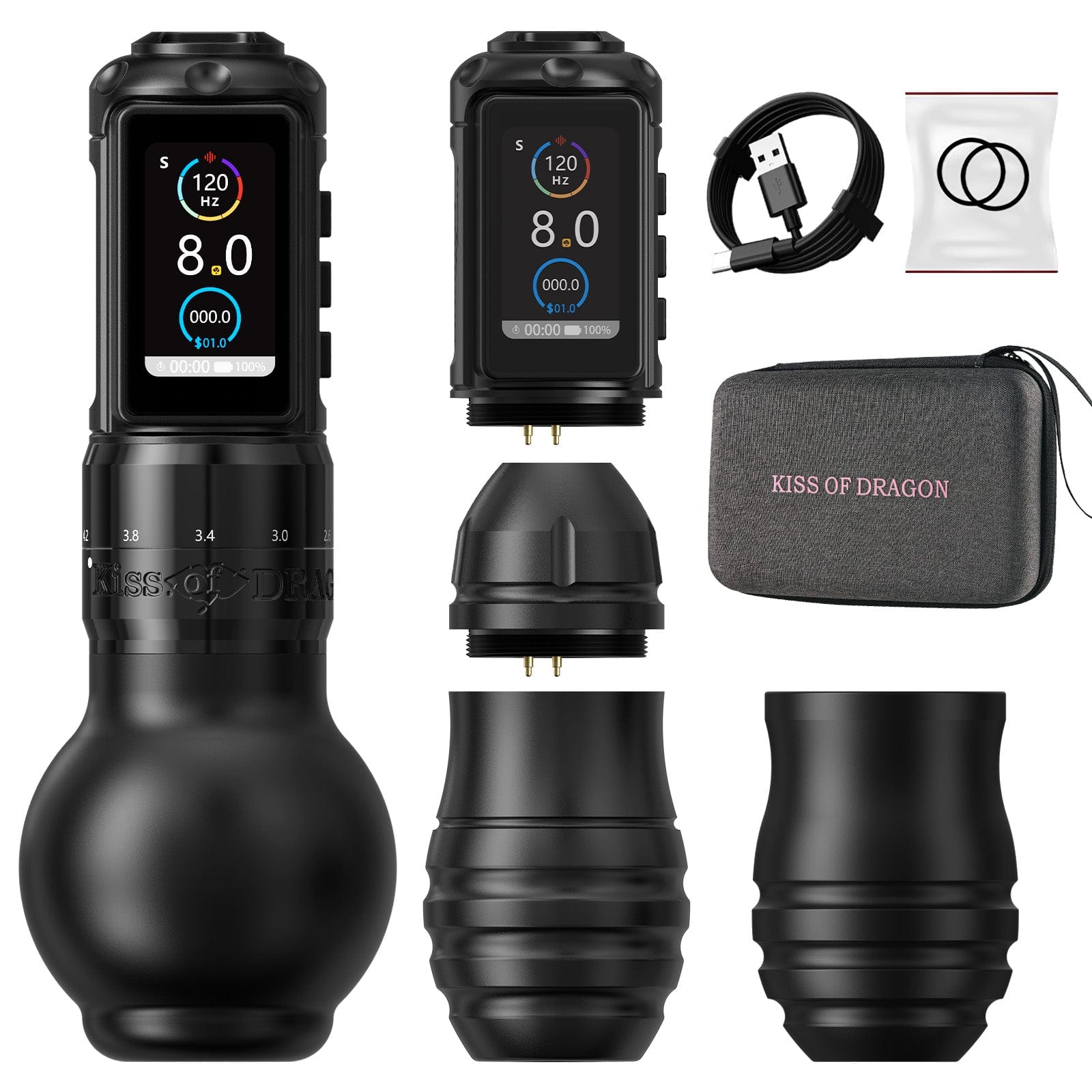 Ambition Traveler T2 Wireless Tattoo Pen Machine with 6 Strokes Length 2.2mm-4.2mm