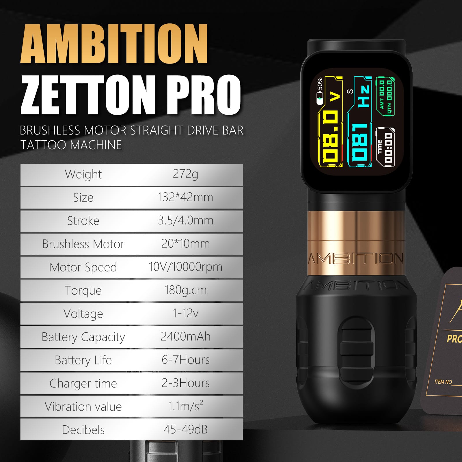 Ambition Zetton Series Wireless Tattoo Machine