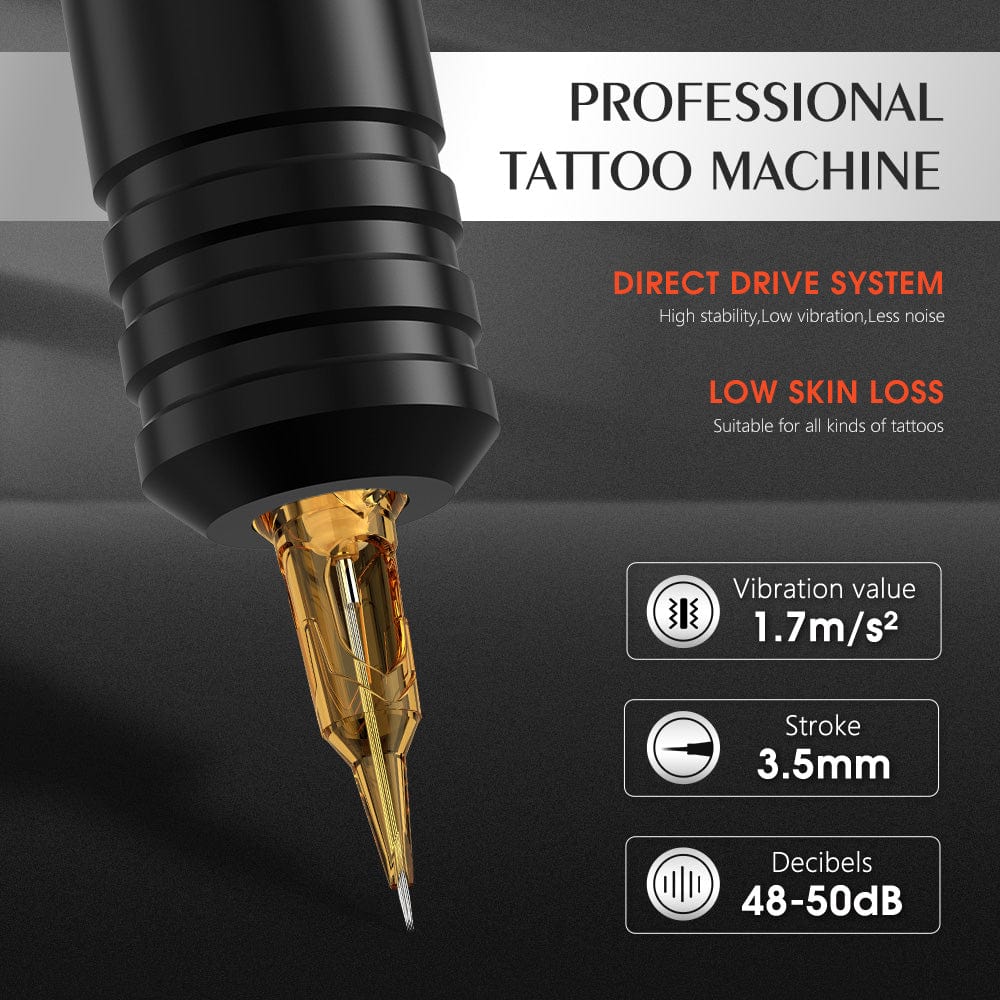 Ambition Wireless Tattoo Machine - Rotary Cartridge Pen with 2000mAh