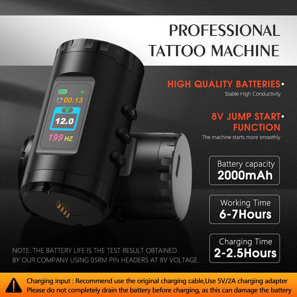 Ambition Wireless Tattoo Machine - Rotary Cartridge Pen with 2000mAh
