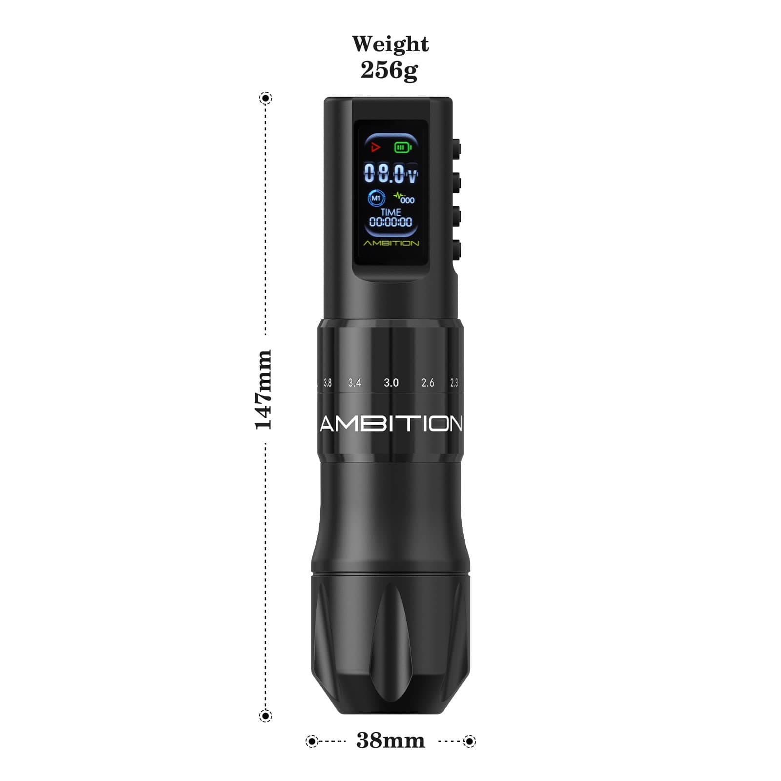 Ambition C2 Wireless Tattoo Pen Machine with 7 Strokes Length 2.0mm-4.2mm