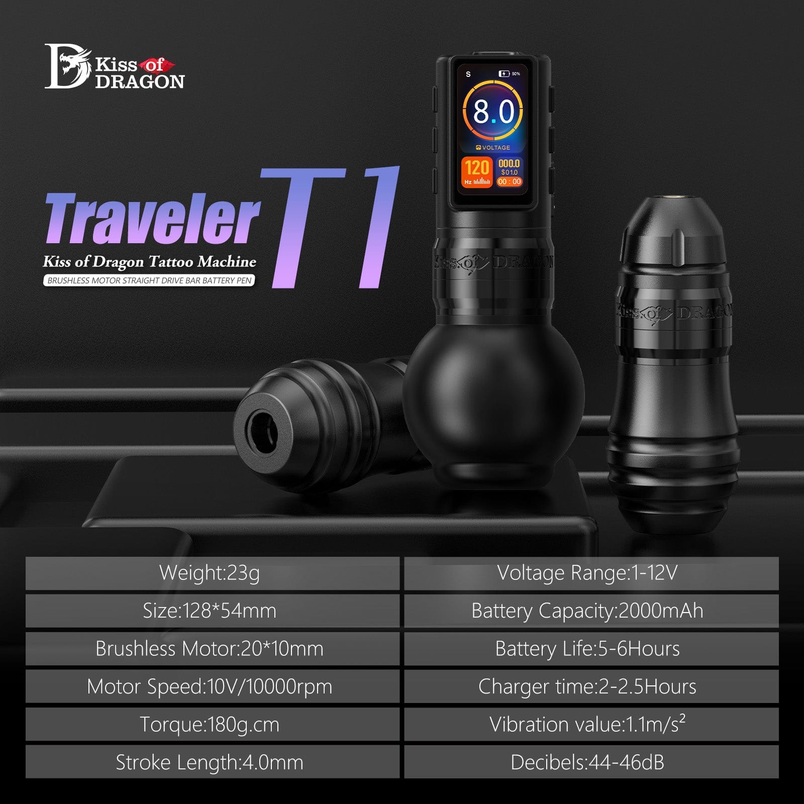 Ambition Traveler-T1 Wireless Tattoo Pen Machine