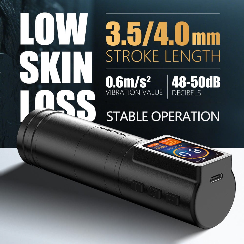 Ambition Ninja Max Stroke 4.0+3.5mm Professional Wireless Tattoo Machine