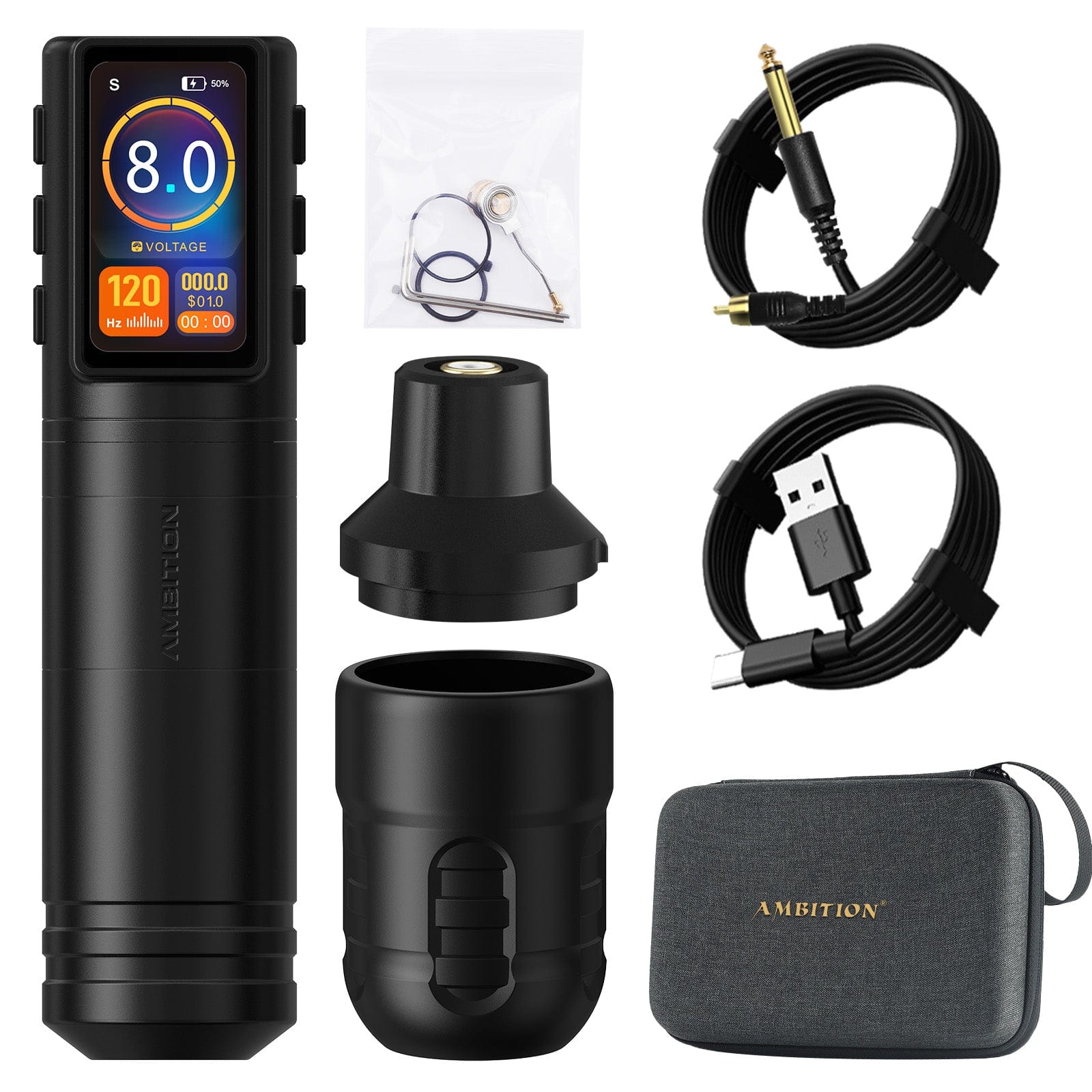 Ambition Ninja Max Stroke 4.0+3.5mm Professional Wireless Tattoo Machine