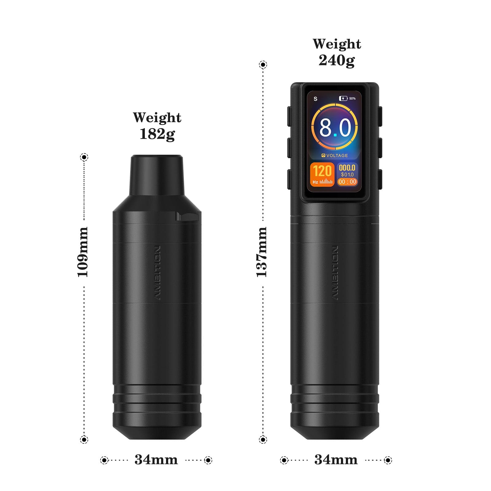 Ambition Ninja Max Stroke 4.0+3.5mm Professional Wireless Tattoo Machine