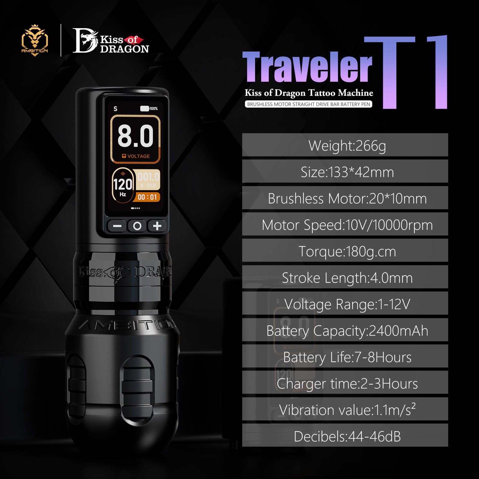 Ambition Zetton Series Wireless Tattoo Machine