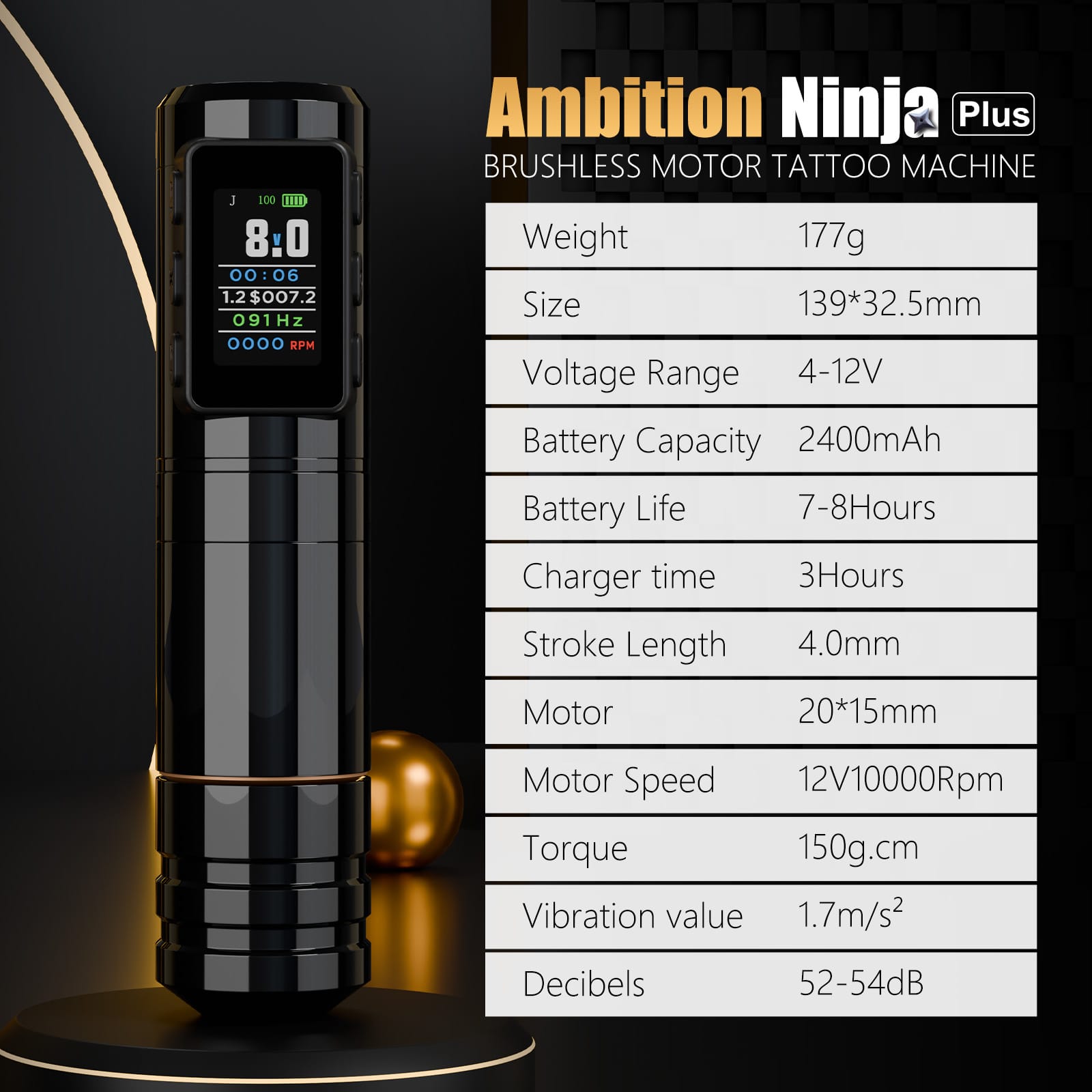 Ambition Ninja Series Wireless Tattoo Machine