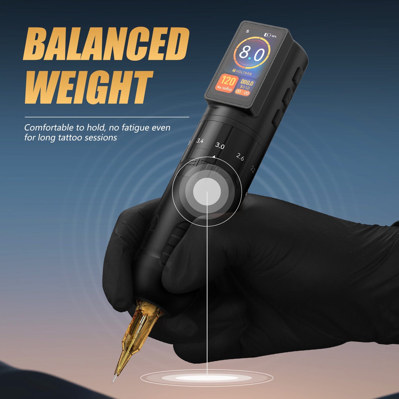 Ambition Paco Wireless Tattoo Pen Machine Adjustable Stroke 2.2-4.2mm