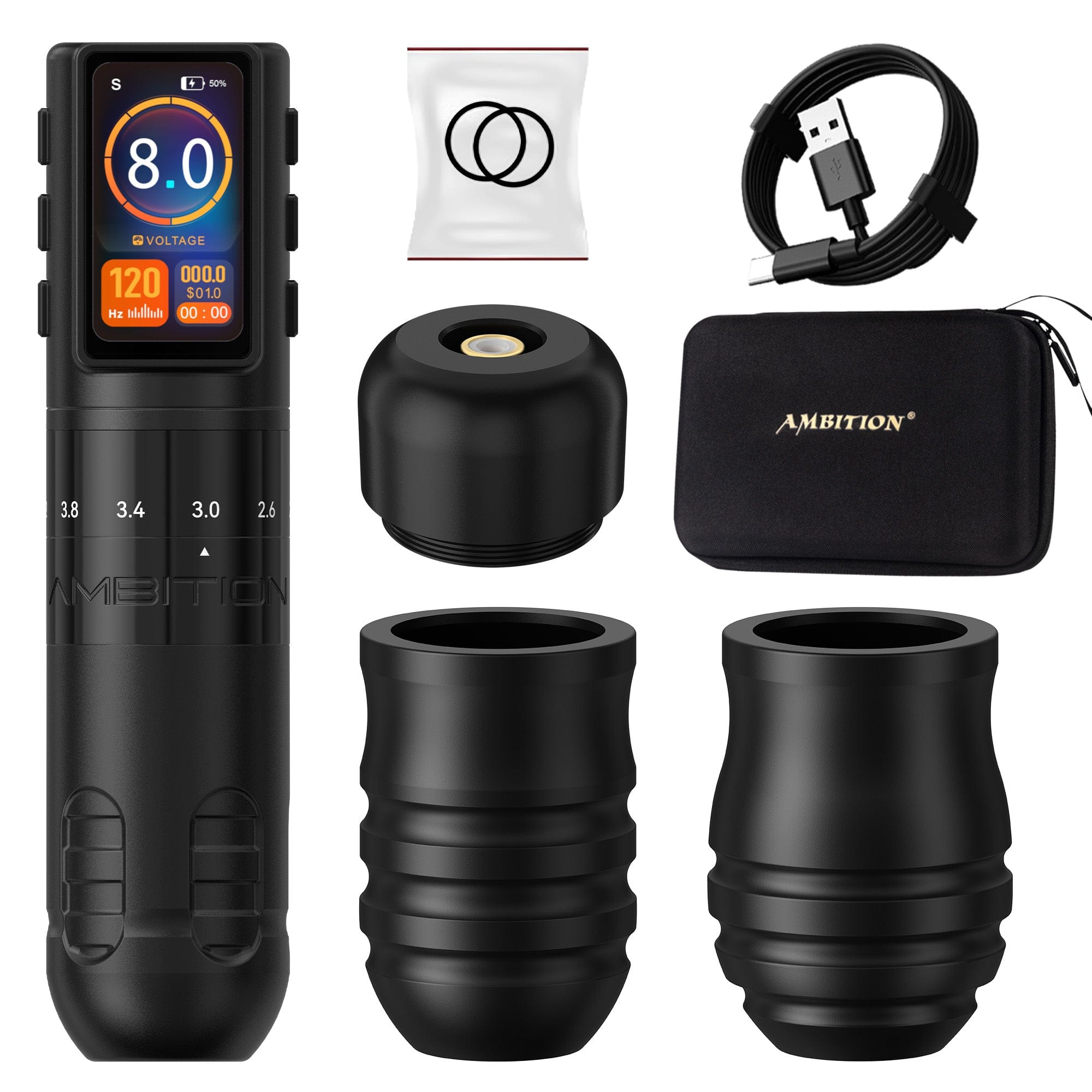 Ambition Paco Wireless Tattoo Pen Machine Adjustable Stroke 2.2-4.2mm
