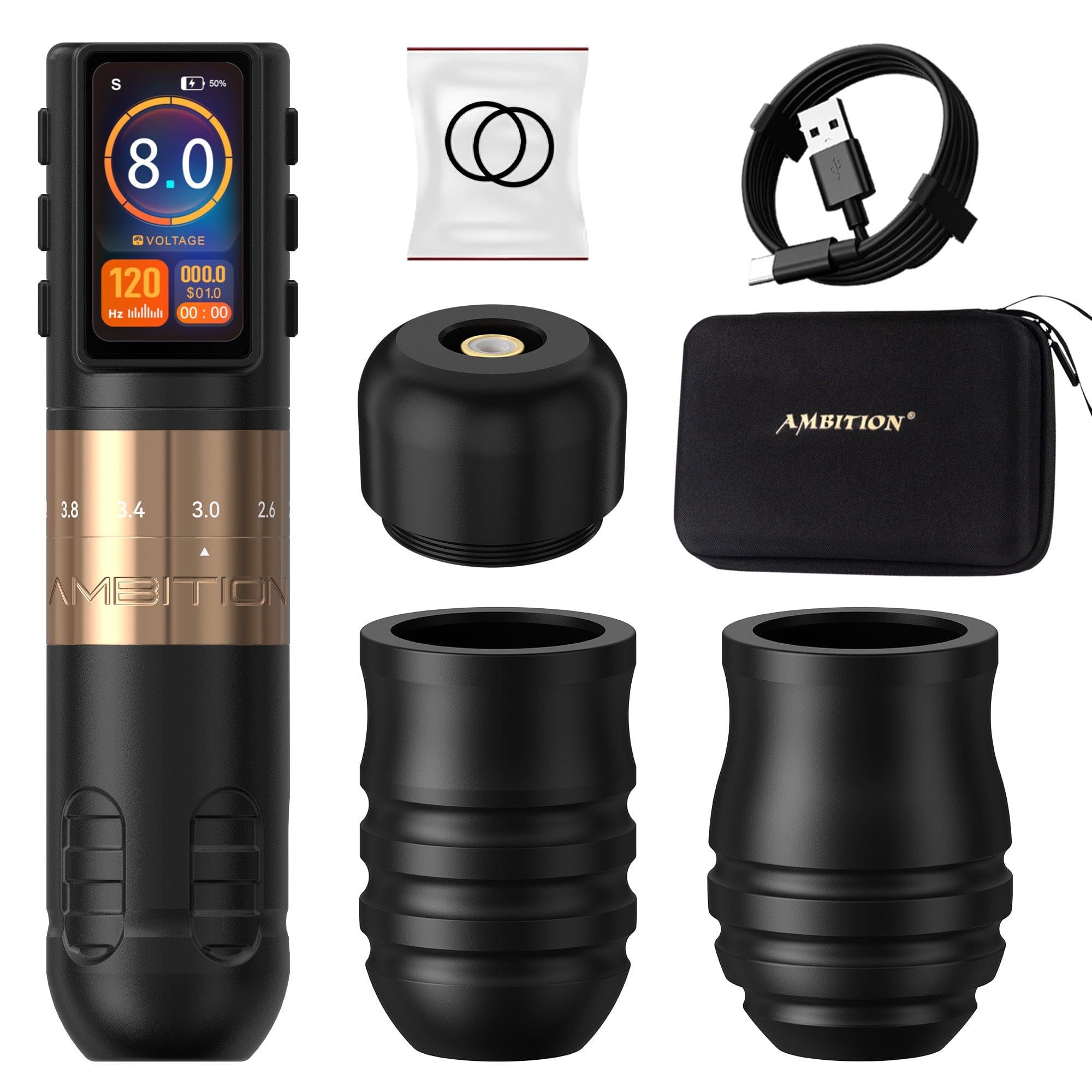 Ambition Paco Wireless Tattoo Pen Machine Adjustable Stroke 2.2-4.2mm