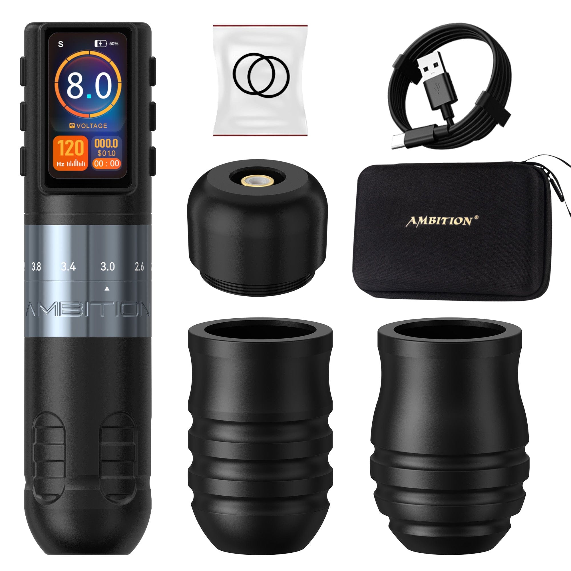 Ambition Paco Wireless Tattoo Pen Machine Adjustable Stroke 2.2-4.2mm