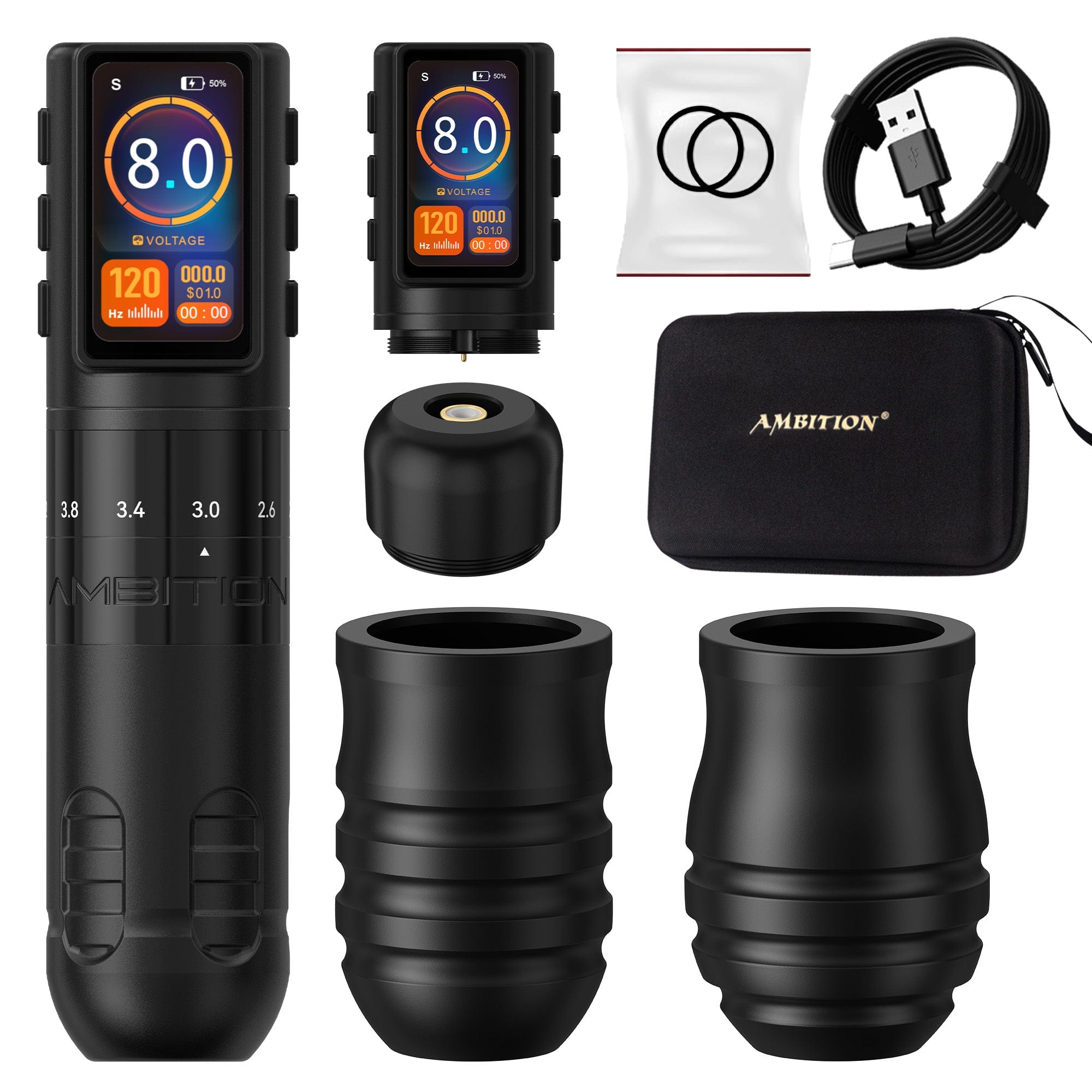 Ambition Paco Wireless Tattoo Pen Machine Adjustable Stroke 2.2-4.2mm