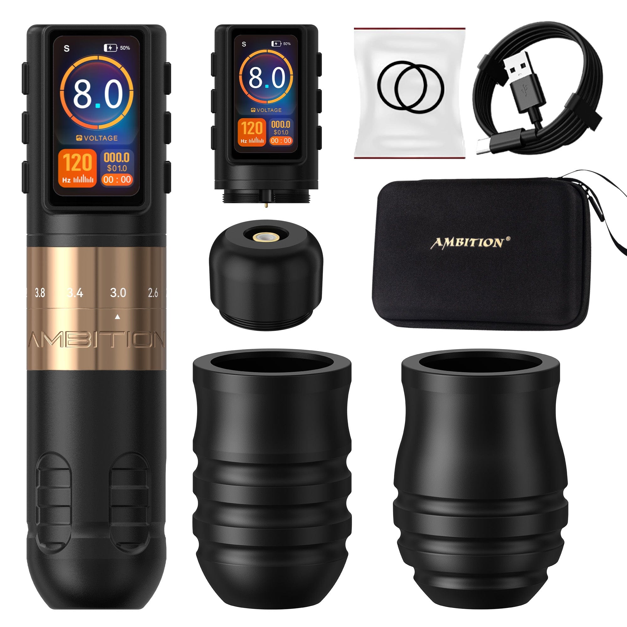 Ambition Paco Wireless Tattoo Pen Machine Adjustable Stroke 2.2-4.2mm