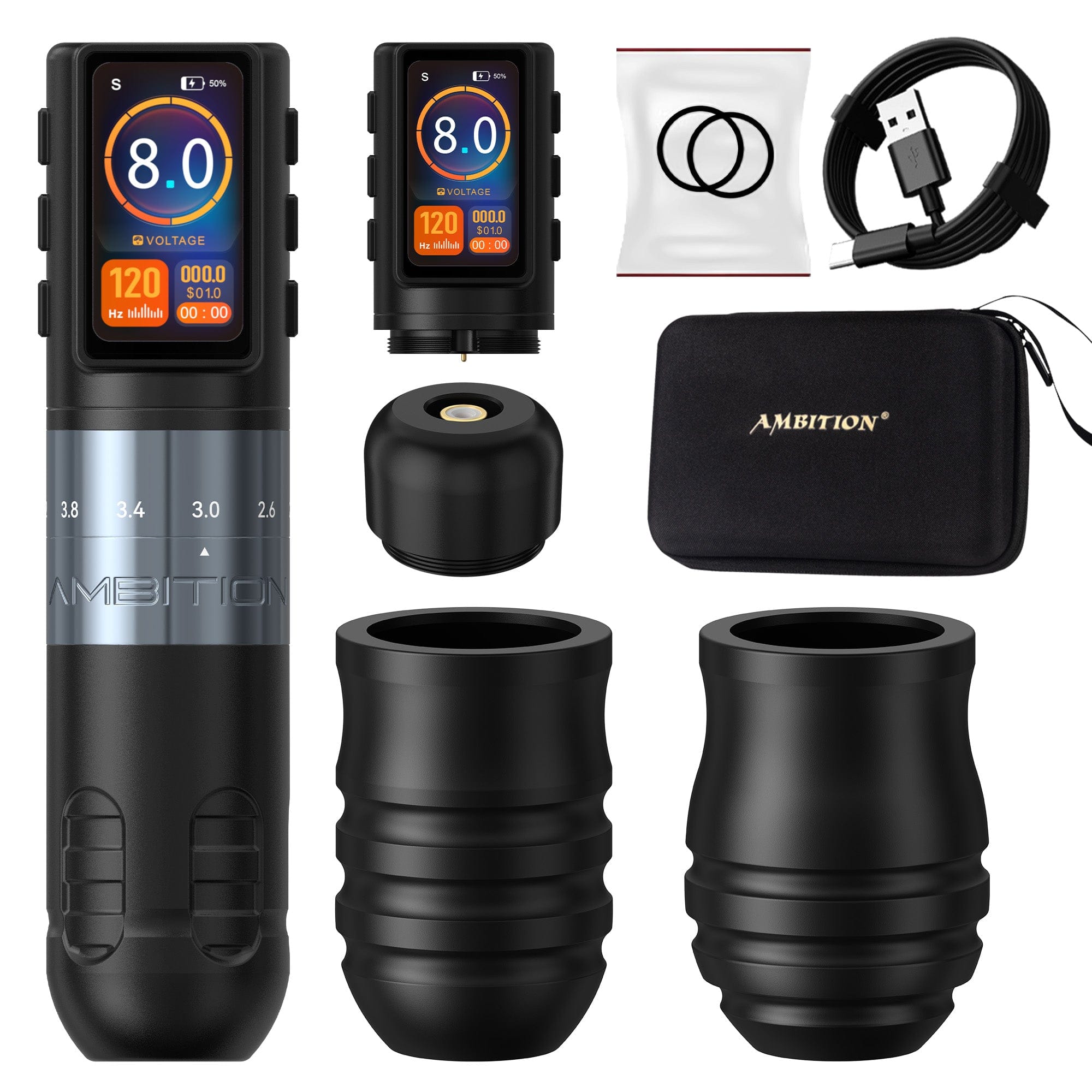 Ambition Paco Wireless Tattoo Pen Machine Adjustable Stroke 2.2-4.2mm