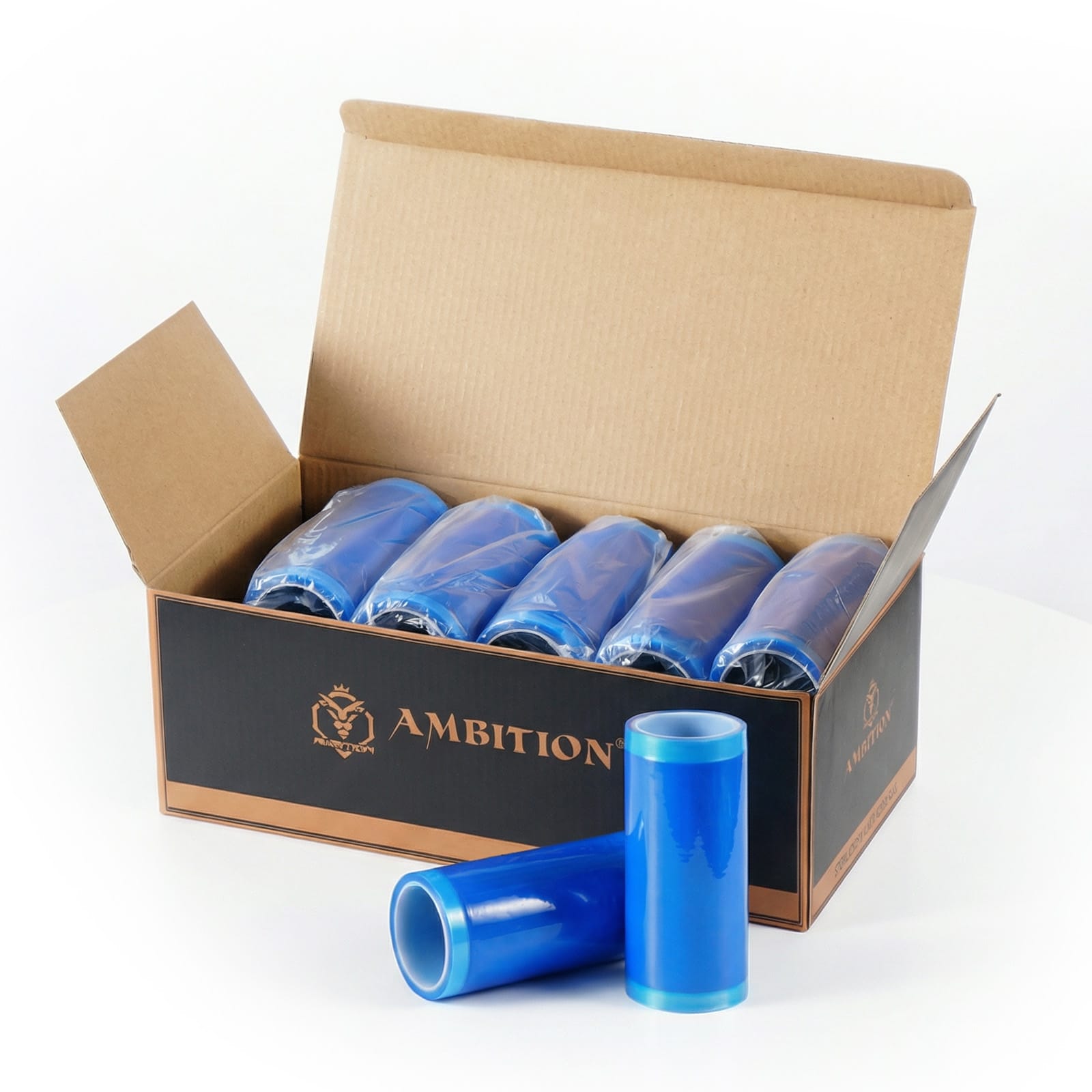 Ambition Barrier Film Roll Tape Blue 4" x 6" 1080 Sheets for Tattoo and Makeup Microblading