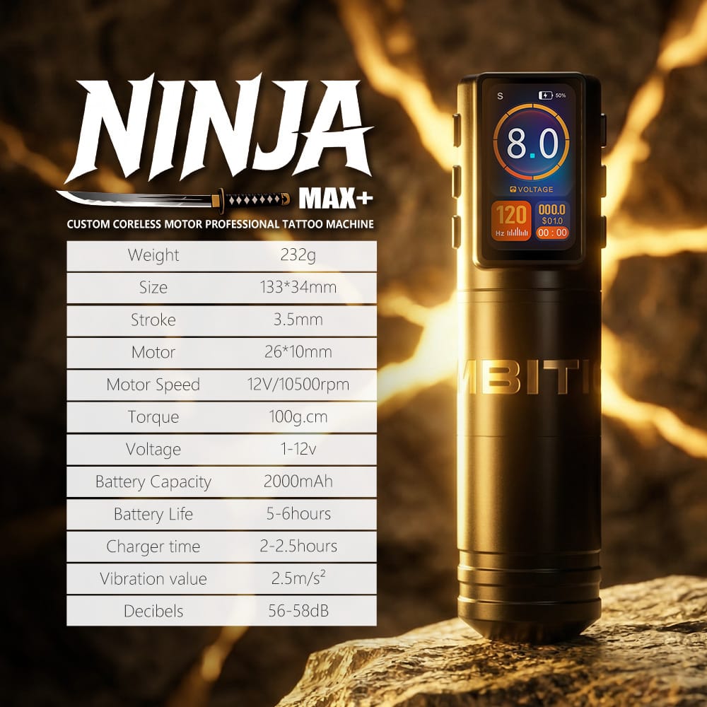 Ambition Ninja Max+ Wireless Tattoo Pen Machine
