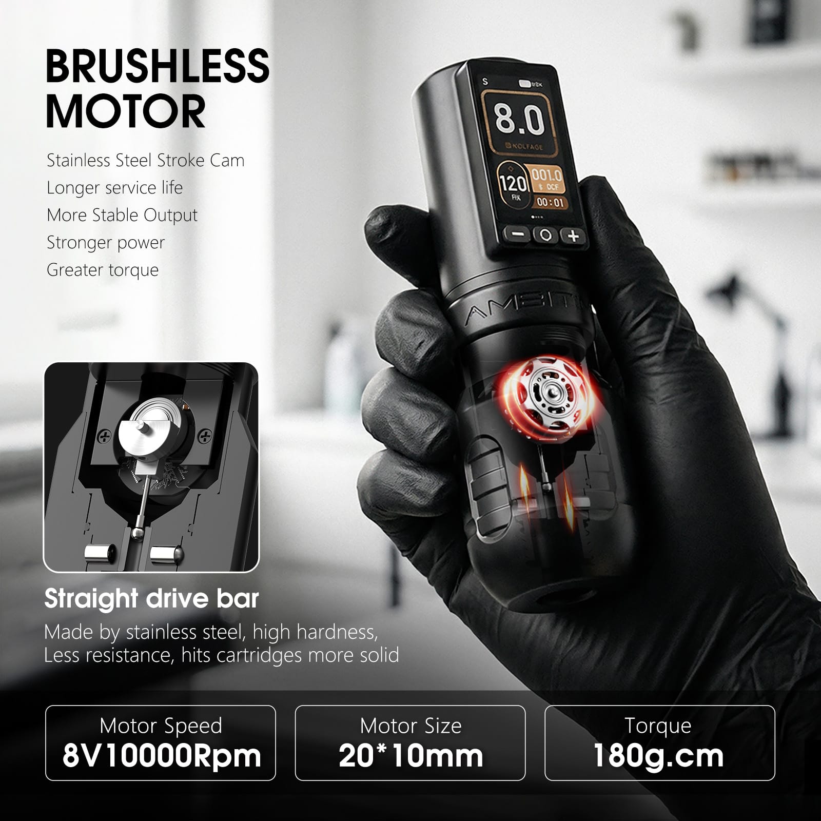 Ambition Traveler T1/Torped Max Wireless Tattoo Machine