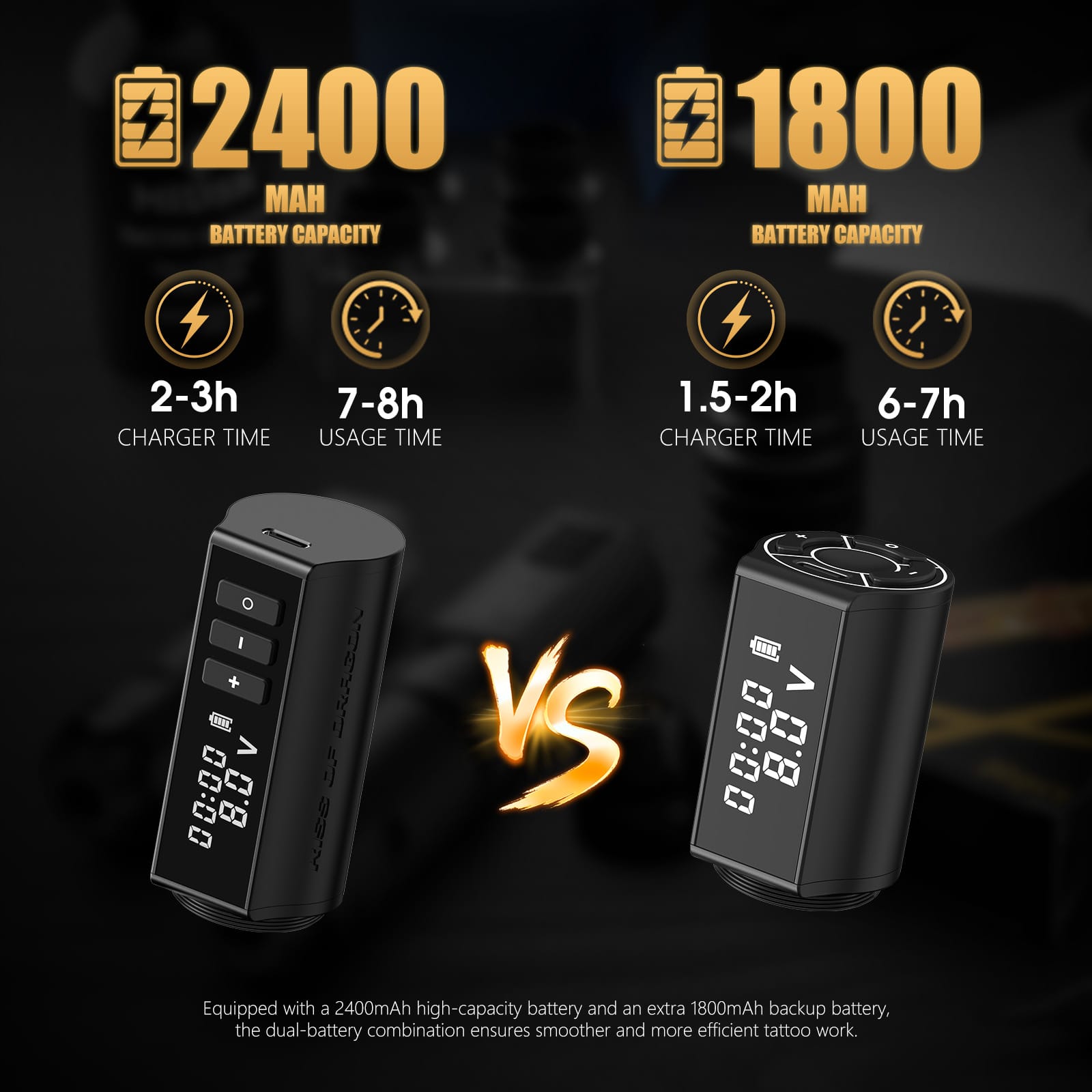 Ambition HUNTER K1 Wireless Tattoo Pen Machine with 6 Strokes Length 2.2mm-4.2mm