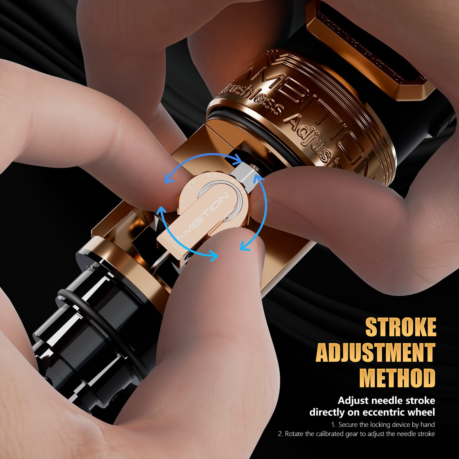 Ambition Epoch Max Wireless Tattoo Pen Machine with 9 Strokes Length 1.0mm-5.0mm