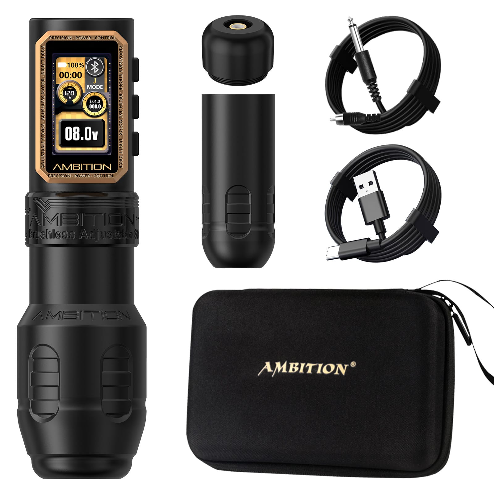 Ambition Epoch Max Wireless Tattoo Pen Machine with 9 Strokes Length 1.0mm-5.0mm