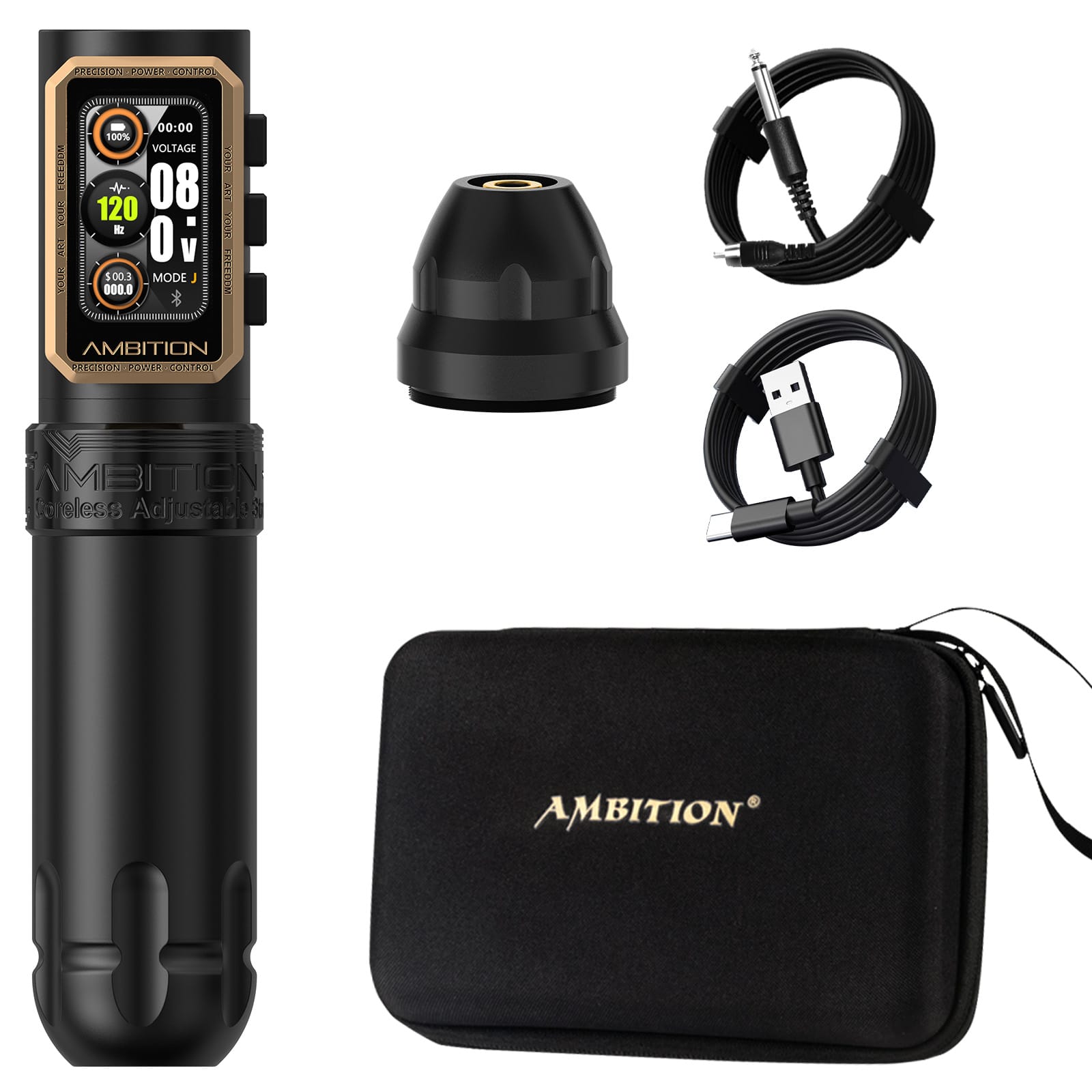Ambition Epoch Wireless Tattoo Pen Machine with 9 Strokes Length 1.0mm-5.0mm
