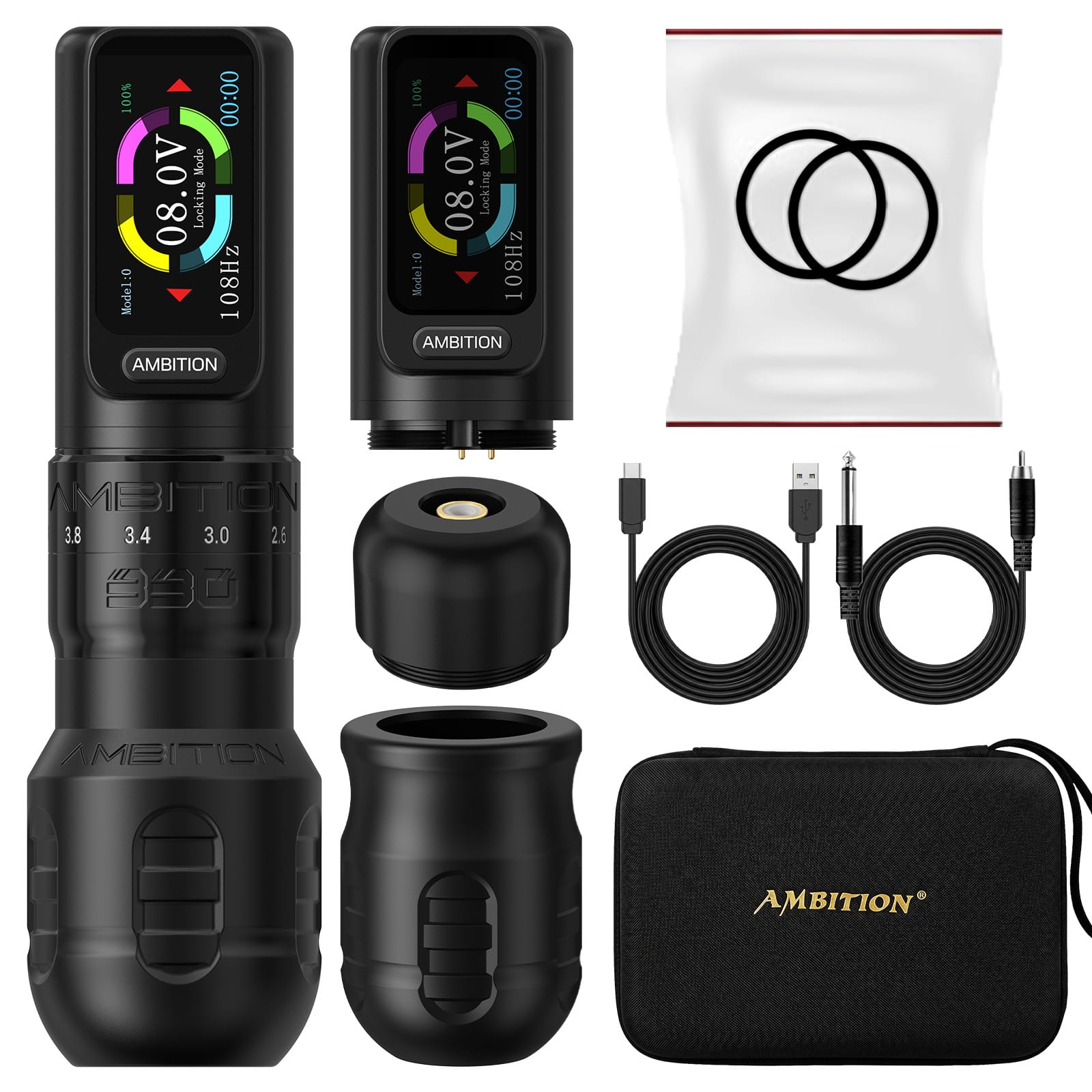 Ambition Seher Plus Wireless Tattoo Pen Machine with 6 Strokes Length 2.2mm-4.2mm