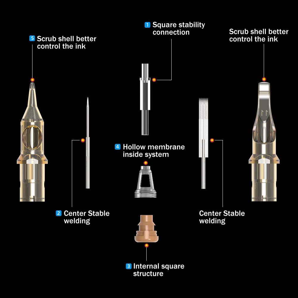 Ambition Premium Tattoo Cartridge Needles Single Stack Magnum