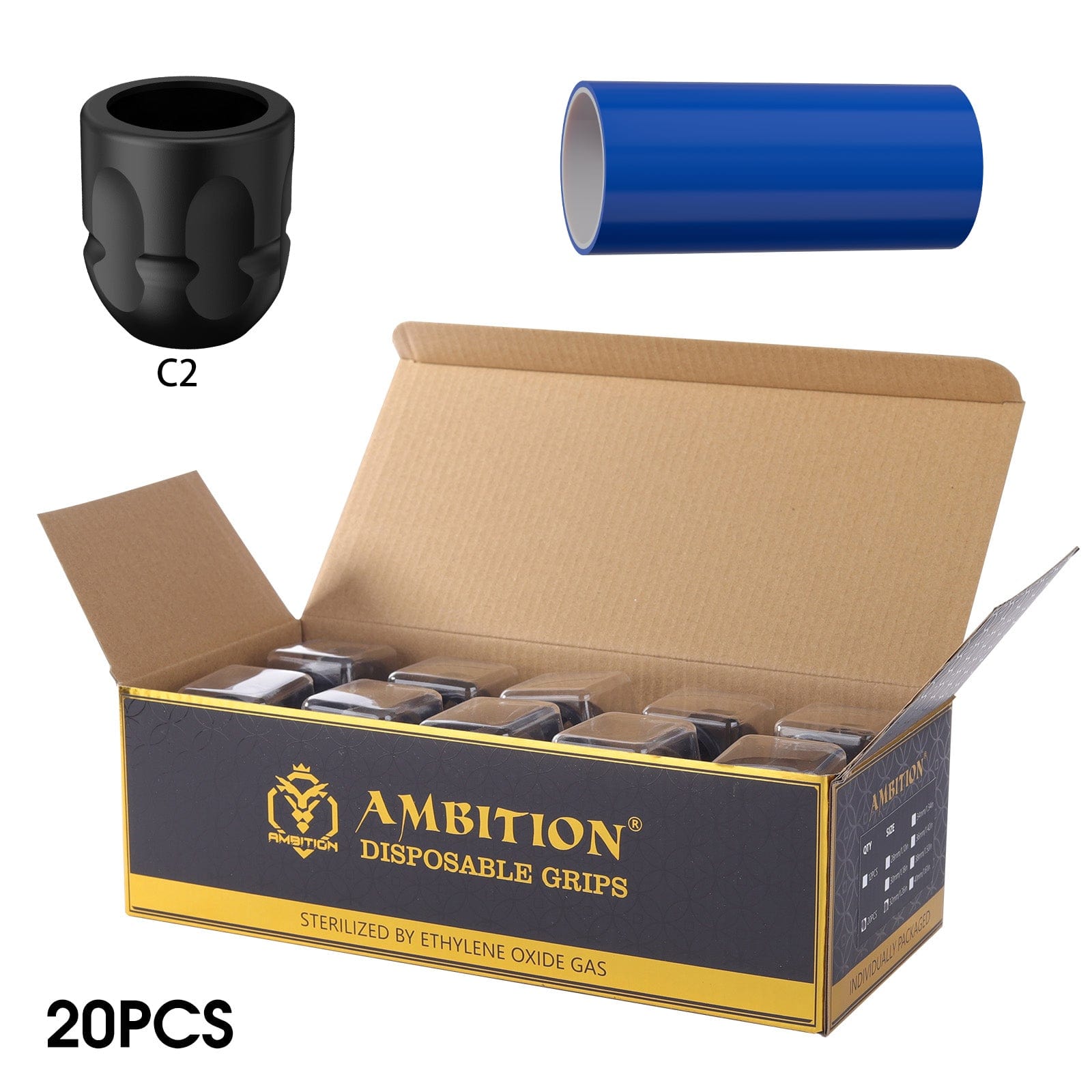 Ambition Soldier P1 Disposable Tattoo Grips-20Pcs