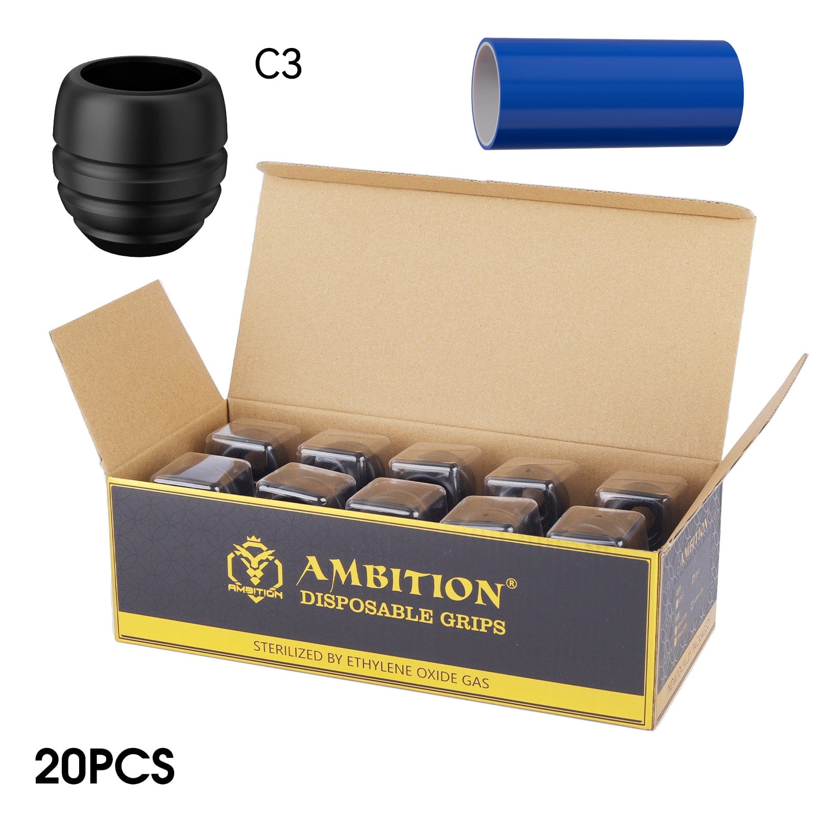 Ambition Soldier P1 Disposable Tattoo Grips-20Pcs