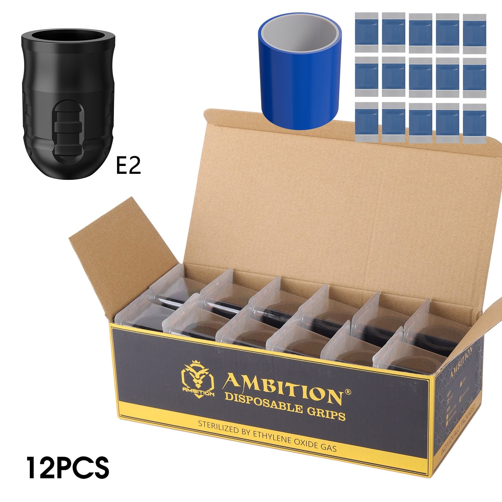 Ambition Mars-U P1 Disposable Tattoo Grips-12Pcs