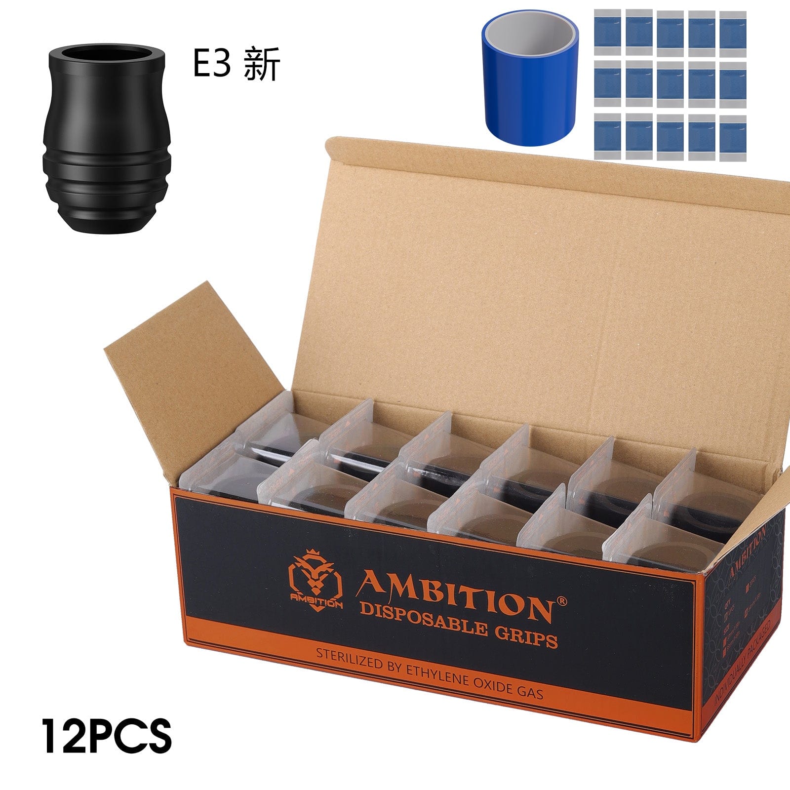 Ambition Mars-U P1 Disposable Tattoo Grips-12Pcs