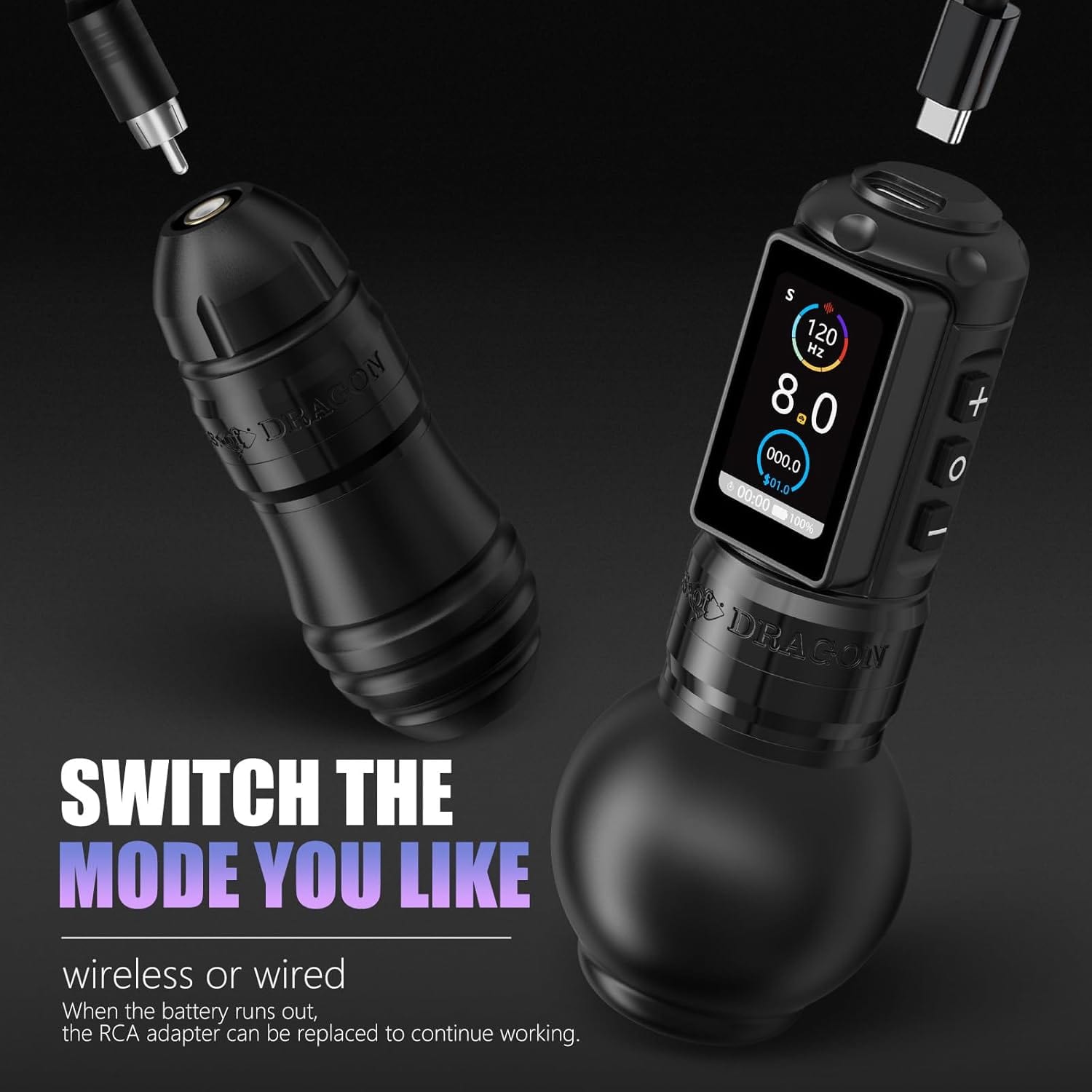 Ambition Traveler T1 Wireless Tattoo Machine with 54mm Large Grip