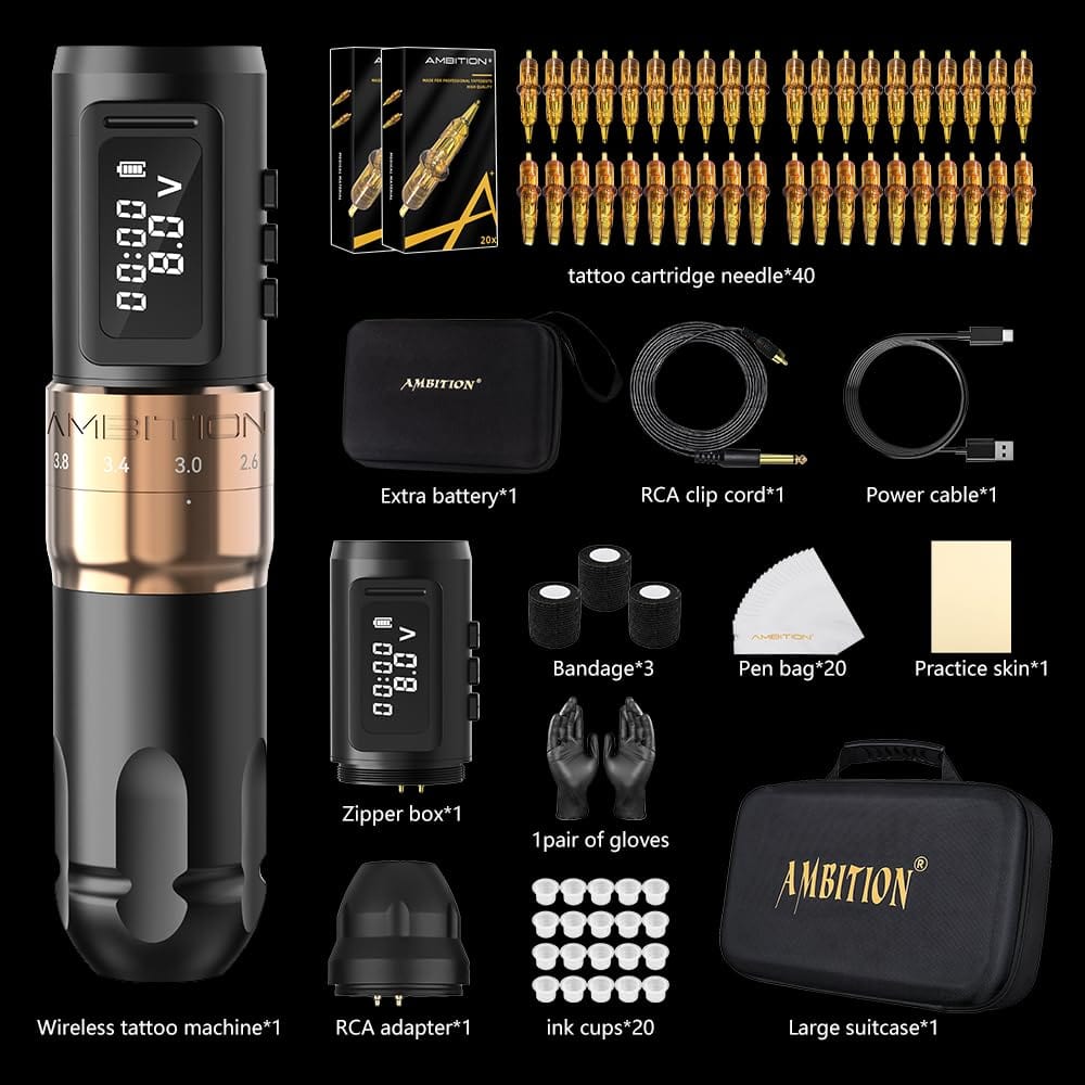 Kit de tatuaje | Máquina de tatuaje inalámbrica Ambition Mars-U