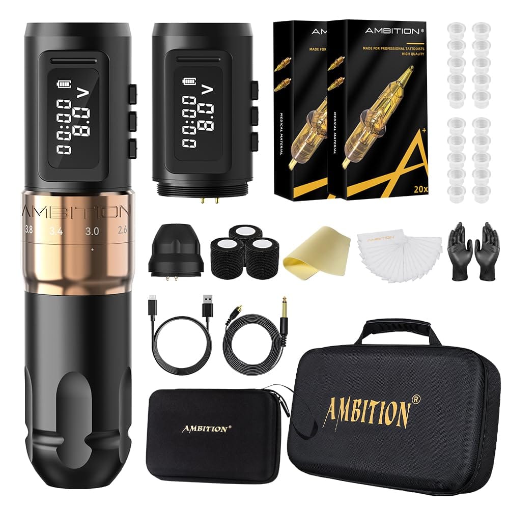 Kit de tatuaje | Máquina de tatuaje inalámbrica Ambition Mars-U